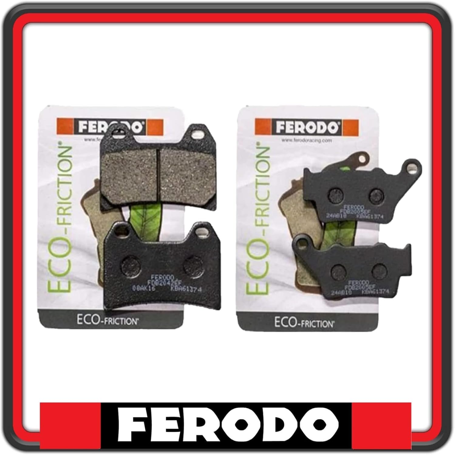 KIT PASTIGLIE PASTICCHE FRENO FRENI FERODO ANTERIORI E POSTERIORI COMPATIBILI CON KTM LC4 640 DUKE II DAL 2000 IN POI (2 PEZZI) FDB2042 - FDB2005