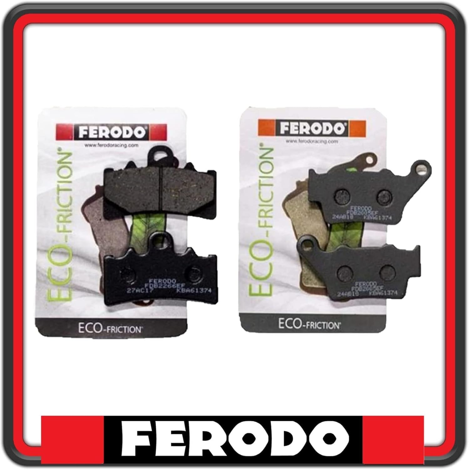 KIT PASTIGLIE PASTICCHE FRENO FRENI FERODO ANTERIORI E POSTERIORI COMPATIBILI CON KTM 125 DUKE DAL 2010 AL 2012 (2 PEZZI) FDB2266 - FDB2005