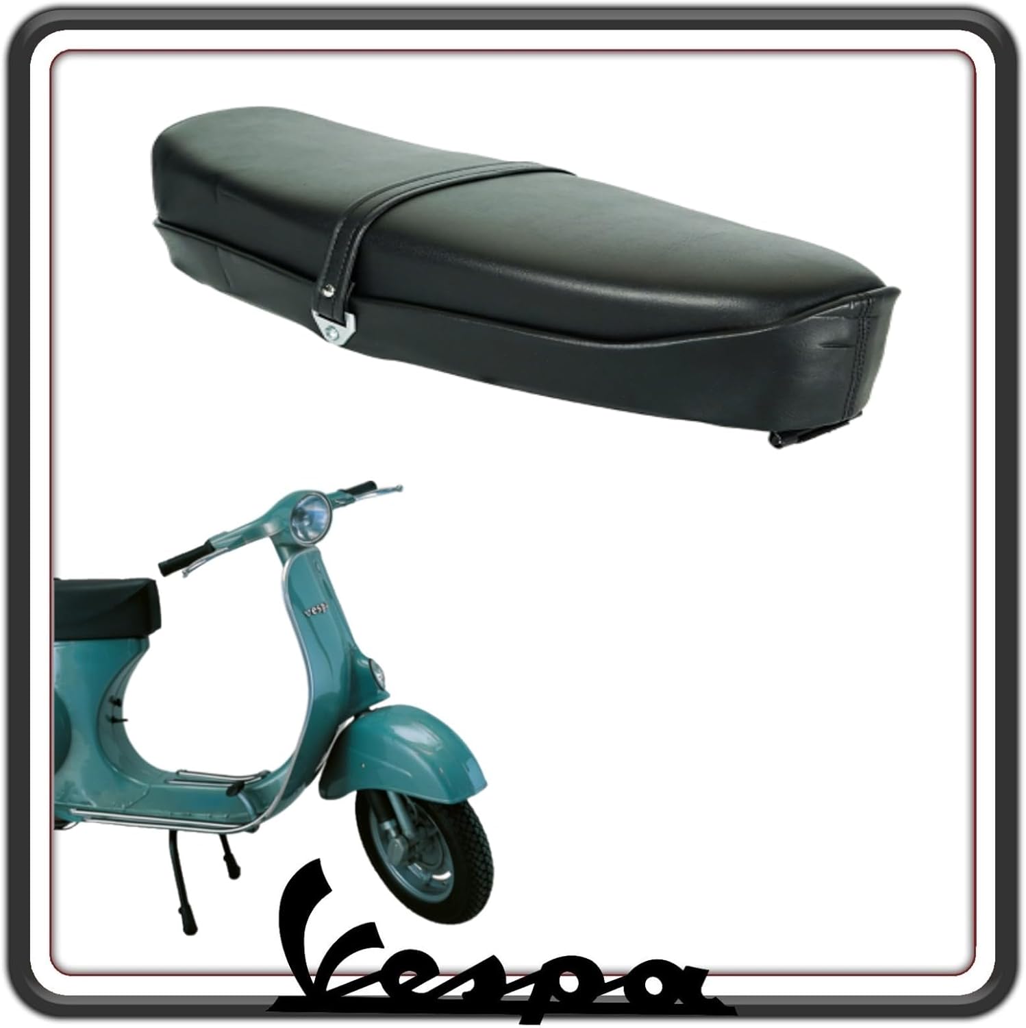 SELLA SELLONE SEDILE NERA COMPATIBILE PER VESPA ET3 125 DAL 1976 AL 1983 SENZA SERRATURA