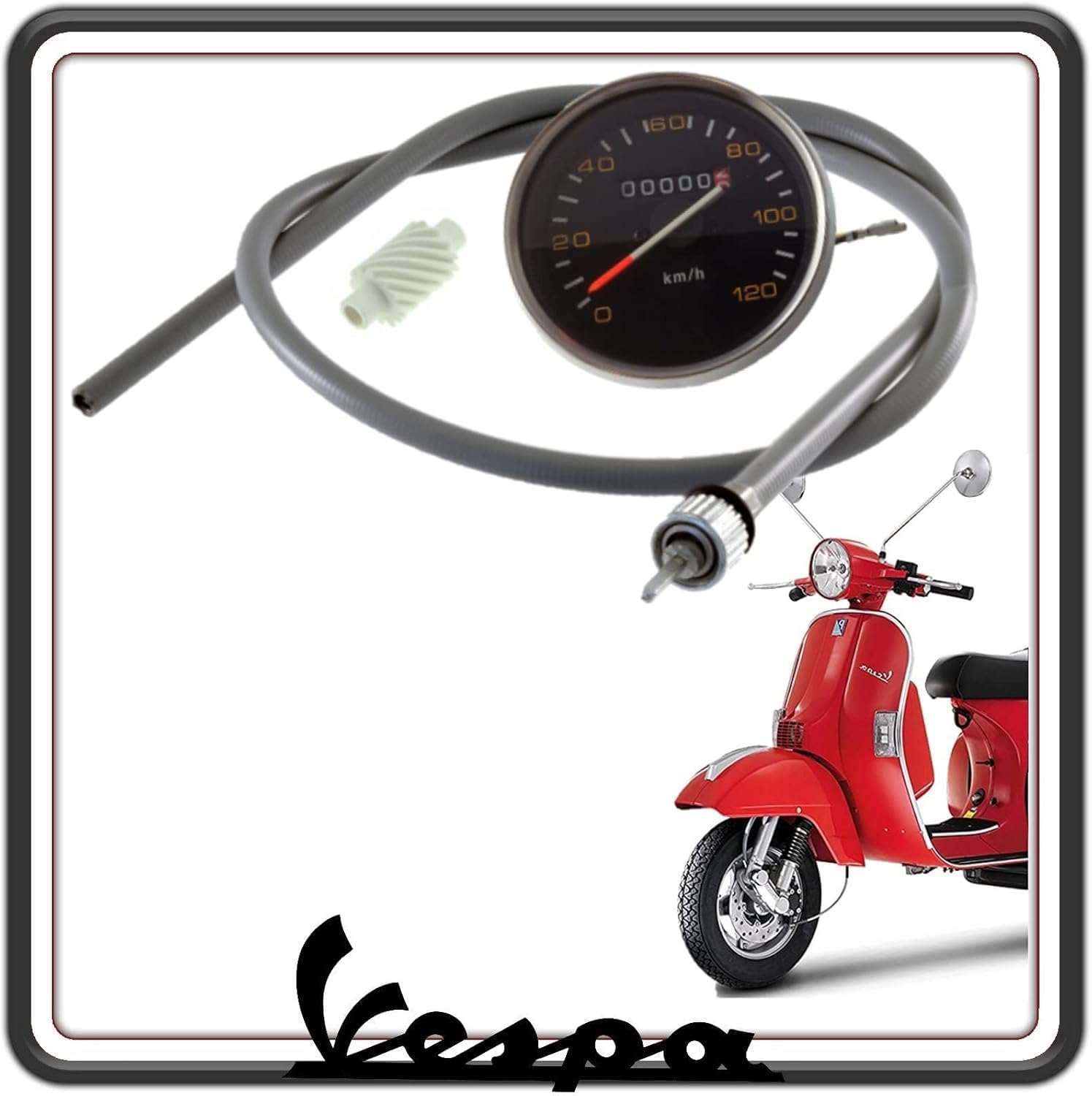 CONTACHILOMETRI CONTA CHILOMETRI CONTA KM COMPATIBILE CON PIAGGIO VESPA PX 125-150 - 200 PRIMA SERIE TUTTI I MODELLI FINO AL 1995