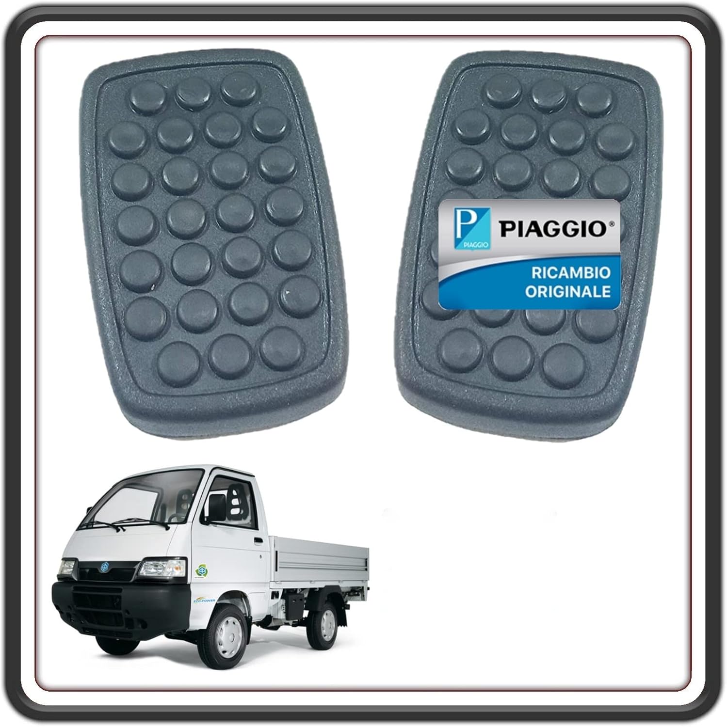KIT 2 GOMMINI PROTEZIONE PEDALI PEDALE FRENO FRIZIONE PER PIAGGIO PORTER - PIAGGIO QUARGO ORIGINALE PIAGGIO 262128