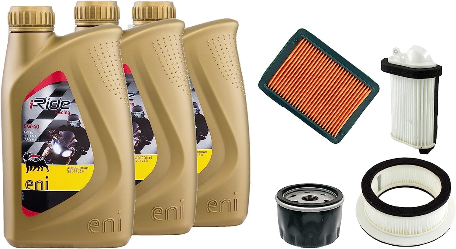 KIT TAGLIANDO FILTRO OLIO FILTRO ARIA ED OLIO ENI 5W40 COMPATIBILE PER YAMAHA TMAX T-MAX 500 DAL 2008 AL 2011