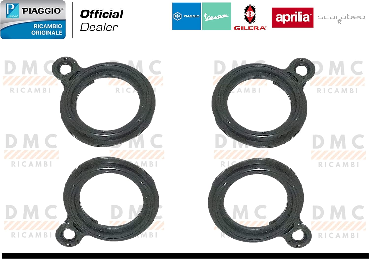 KIT 4 GUARNIZIONE GUARNIZIONI O-RING COPERCHIO TESTA PER PIAGGIO PORTER MULTITECH ORIGINALE PIAGGIO B010076