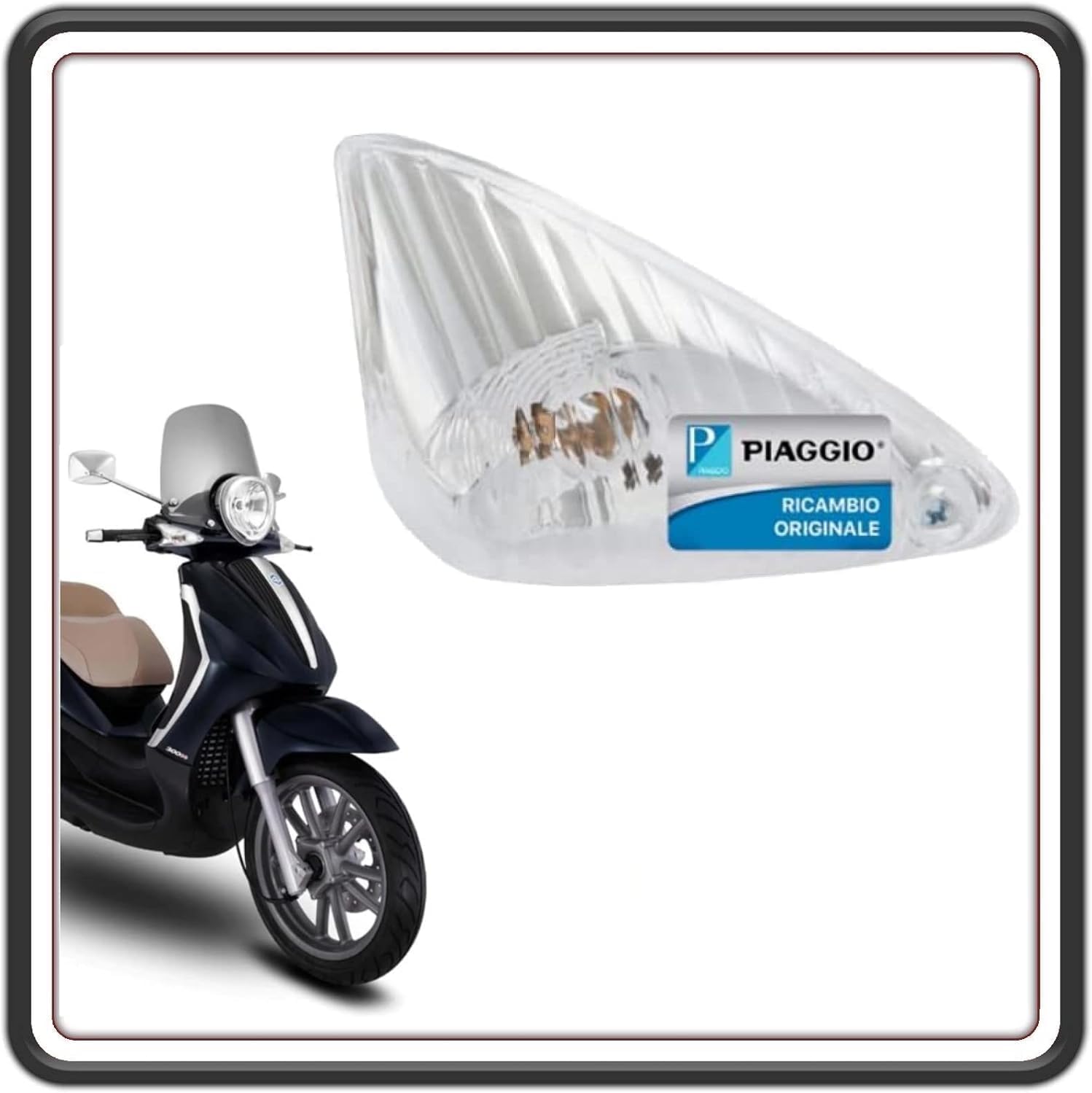 FANALE FANALINO FRECCIA INDICATORE DI DIREZIONE ANTERIORE LATO DESTRO DX BEVERLY 400 TOURER TUTTI I MODELLI - BERVERLY 500 TUTTE LE VERISONI ORIGINALE PIAGGIO 584167