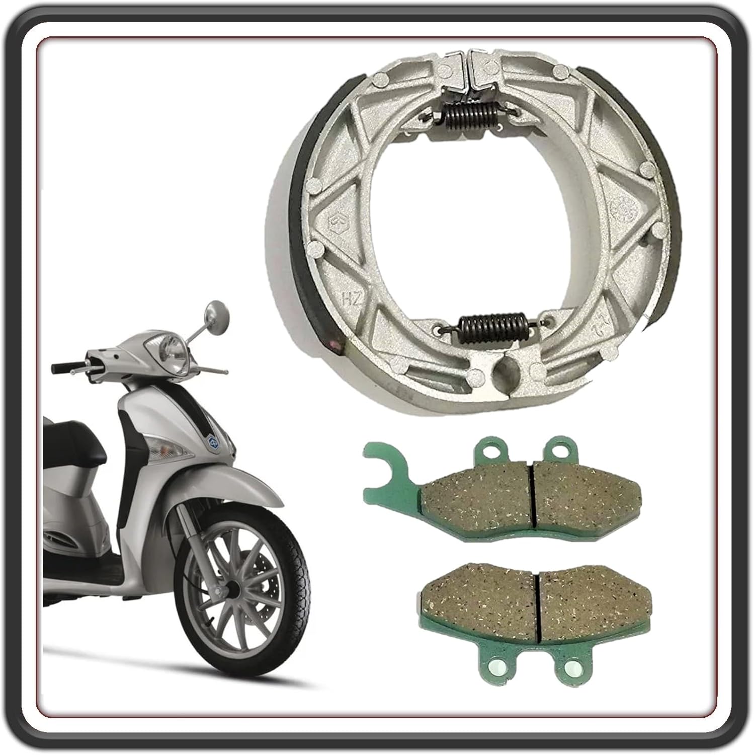 KIT GANASCE E PASTICCHE PASTIGLIE FRENO PER LIBERTY 125 4T 2009-2012 - LIBERTY 150 4T 2009-2013 - LIBERTY 50 4T 2009-2013 ORIGINALE PIAGGIO 647078 - 56293R5