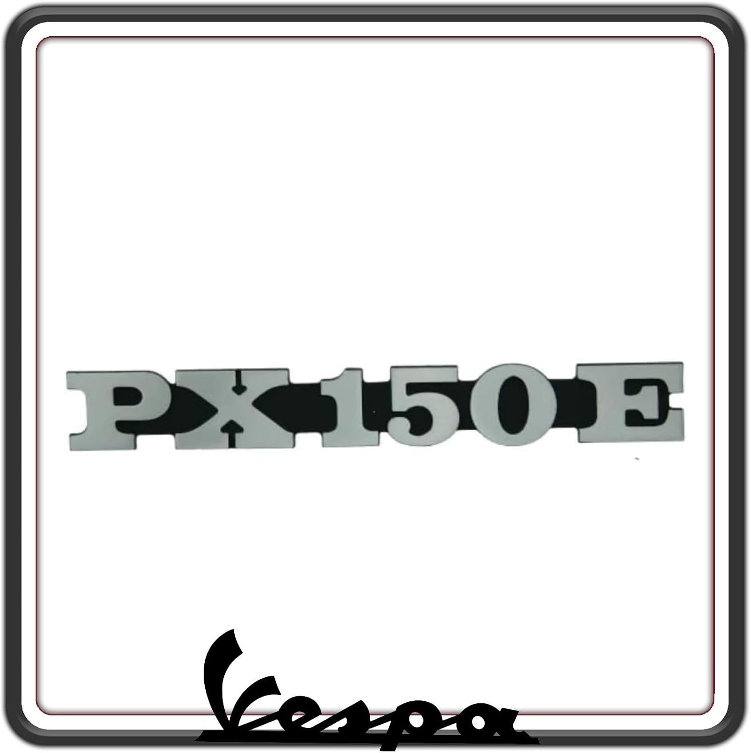 TARGHETTA SCRITTA LATERALE PER VESPA PX 150 E