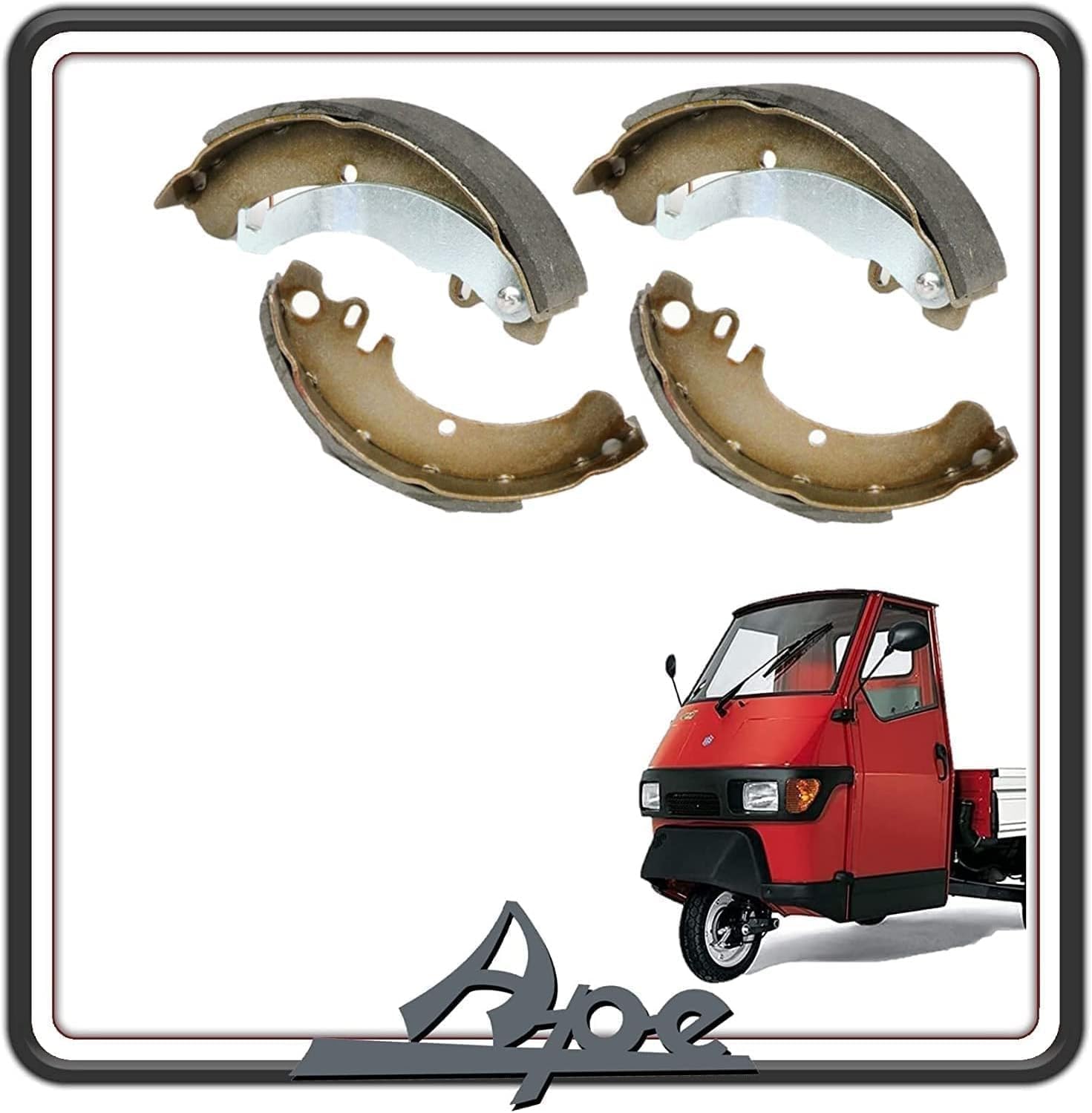KIT COPPIA GANASCE FRENO FRENI POSTERIORI POSTERIORE LATO DESTRO E SINISTRO PIAGGIO APE 50
