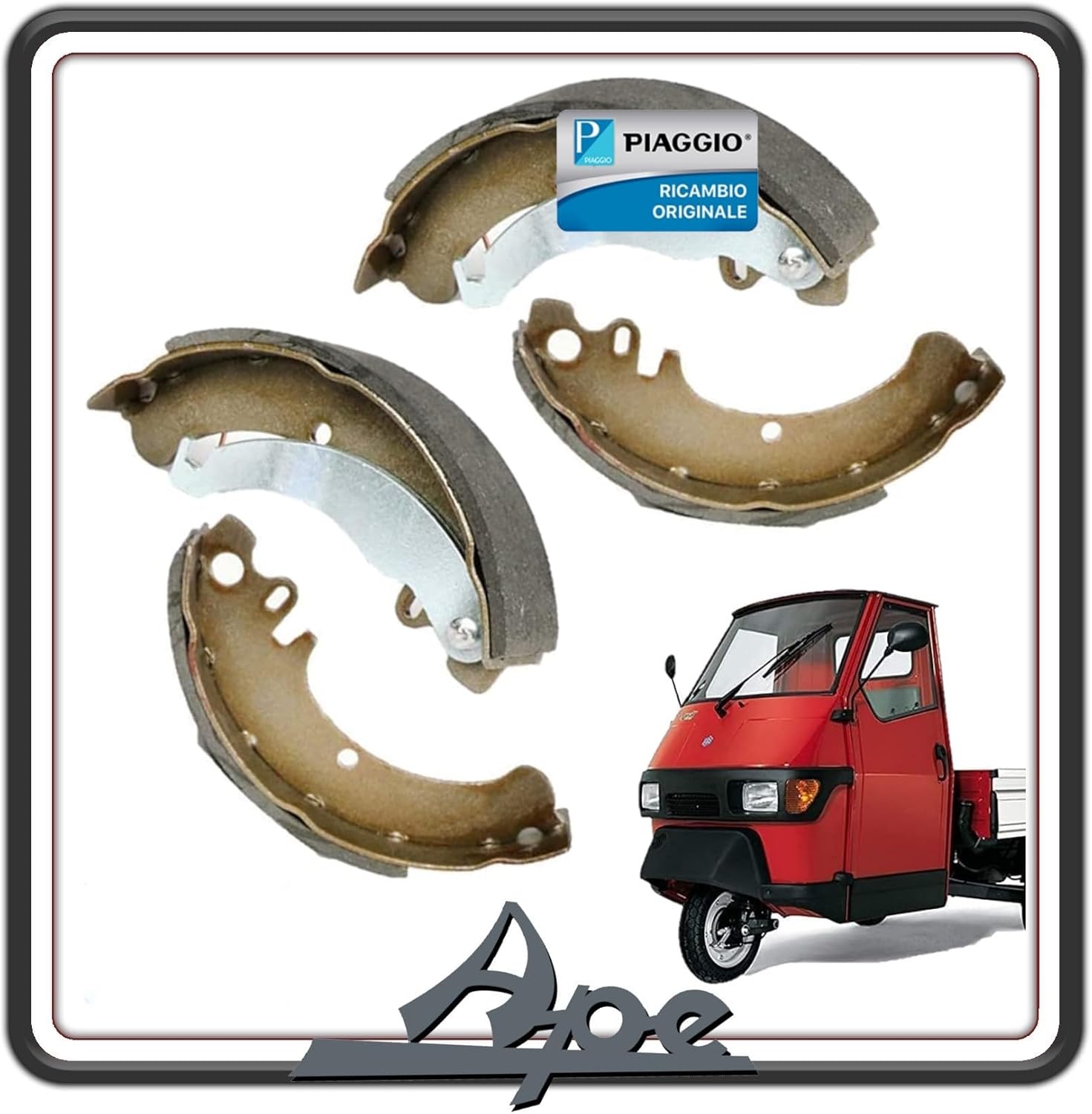 KIT COPPIA GANASCE FRENO FRENI POSTERIORE APE 50 TUTTI I MODELLI ORIGINALE PIAGGIO 154998