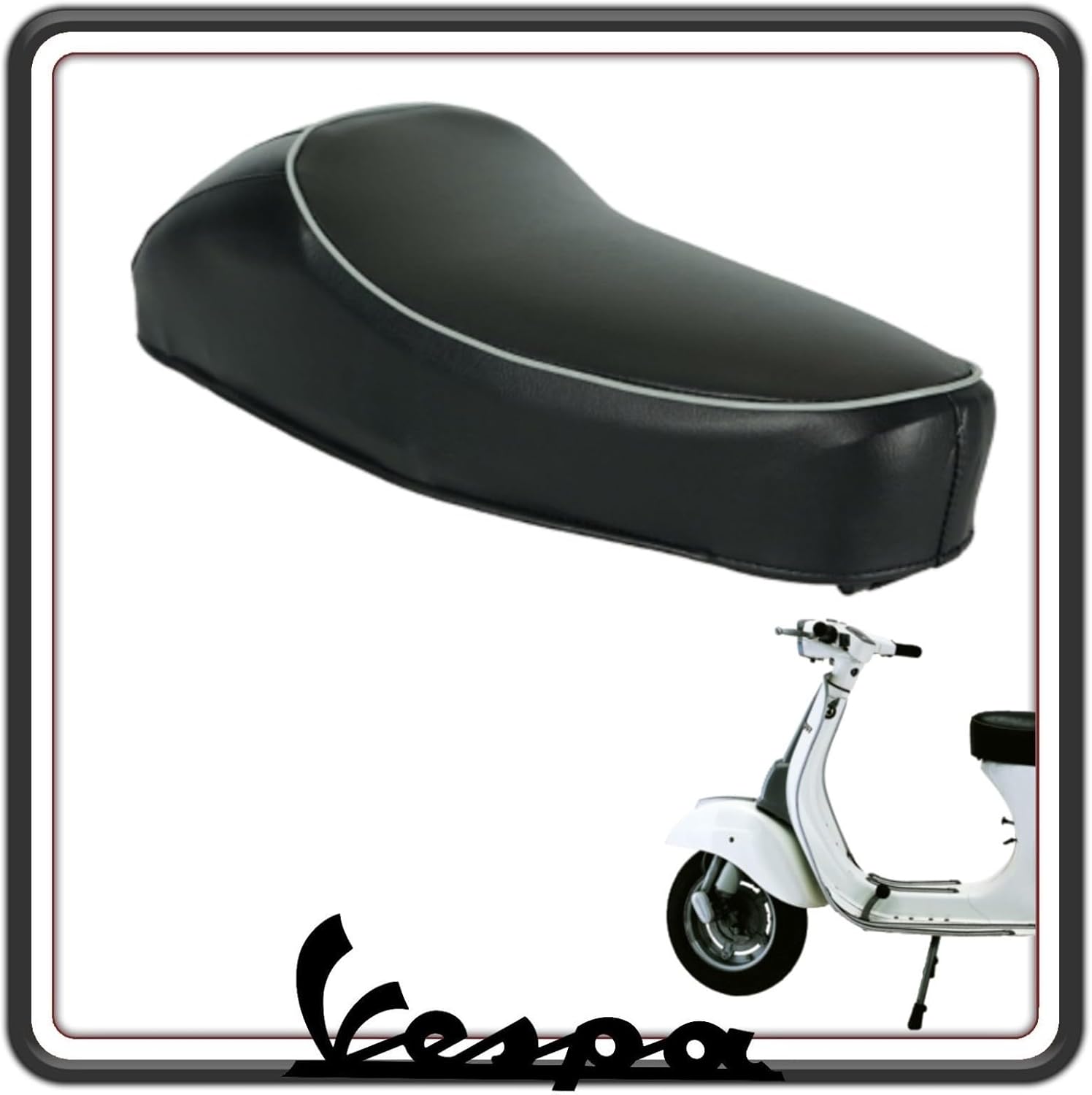 ACQUISTA ORA SELLA SELLONE SEDILE NERA CON GOBBA COMPATIBILE PER VESPA 50 SPECIAL DAL 1970 AL1983 - VESPA 50 DAL 1967 AL 1971-50 L DAL 1966 AL 1970-50 N DAL 1963 AL 1971-50 R DAL 1969 AL 1971