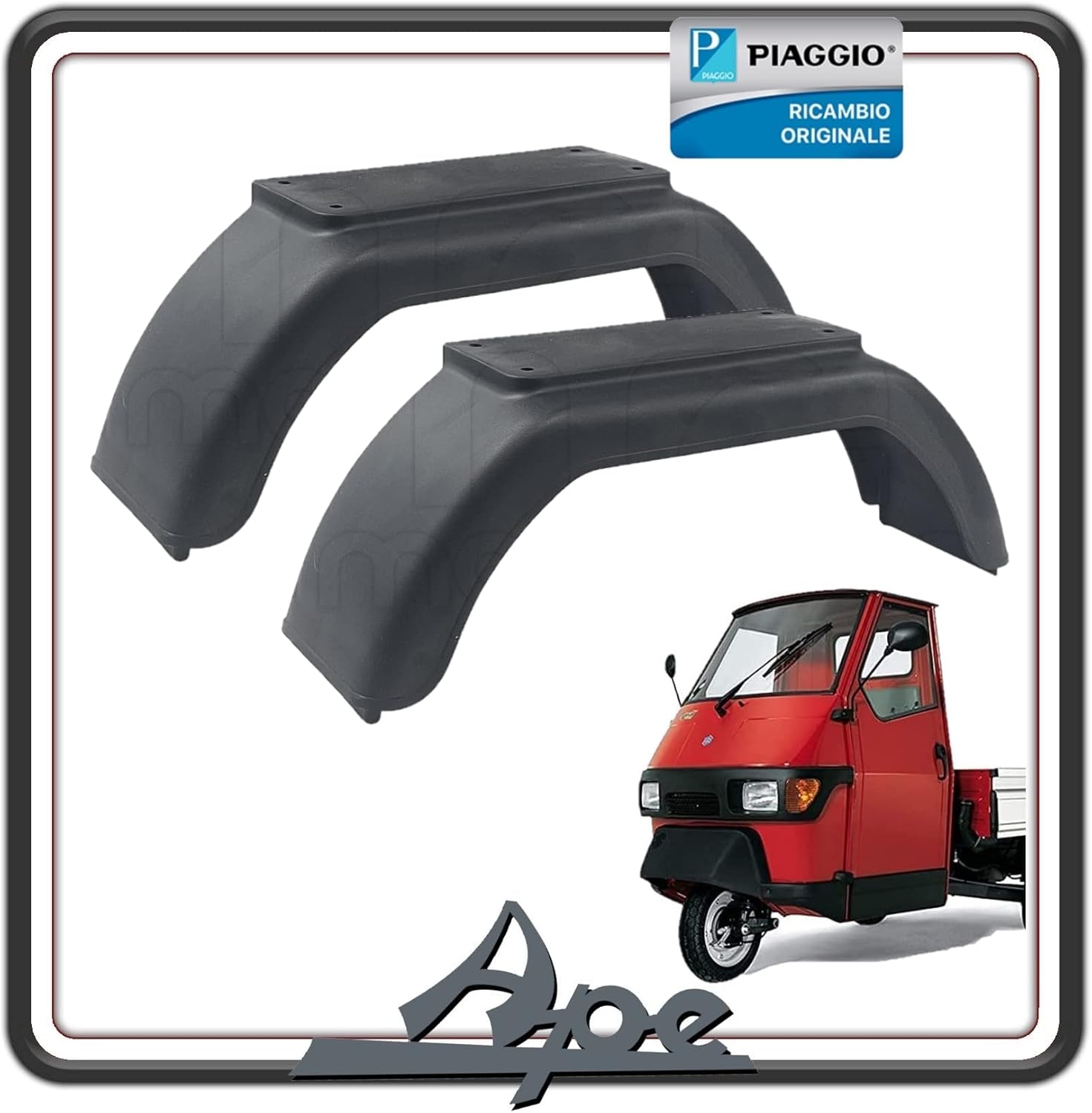 KIT COPPIA 2 PARAFANGO PARAFANGHI POSTERIORI PER PIAGGIO APE 50 TUTTE LE VERSIONI ORIGINALE PIAGGIO 261361 X2