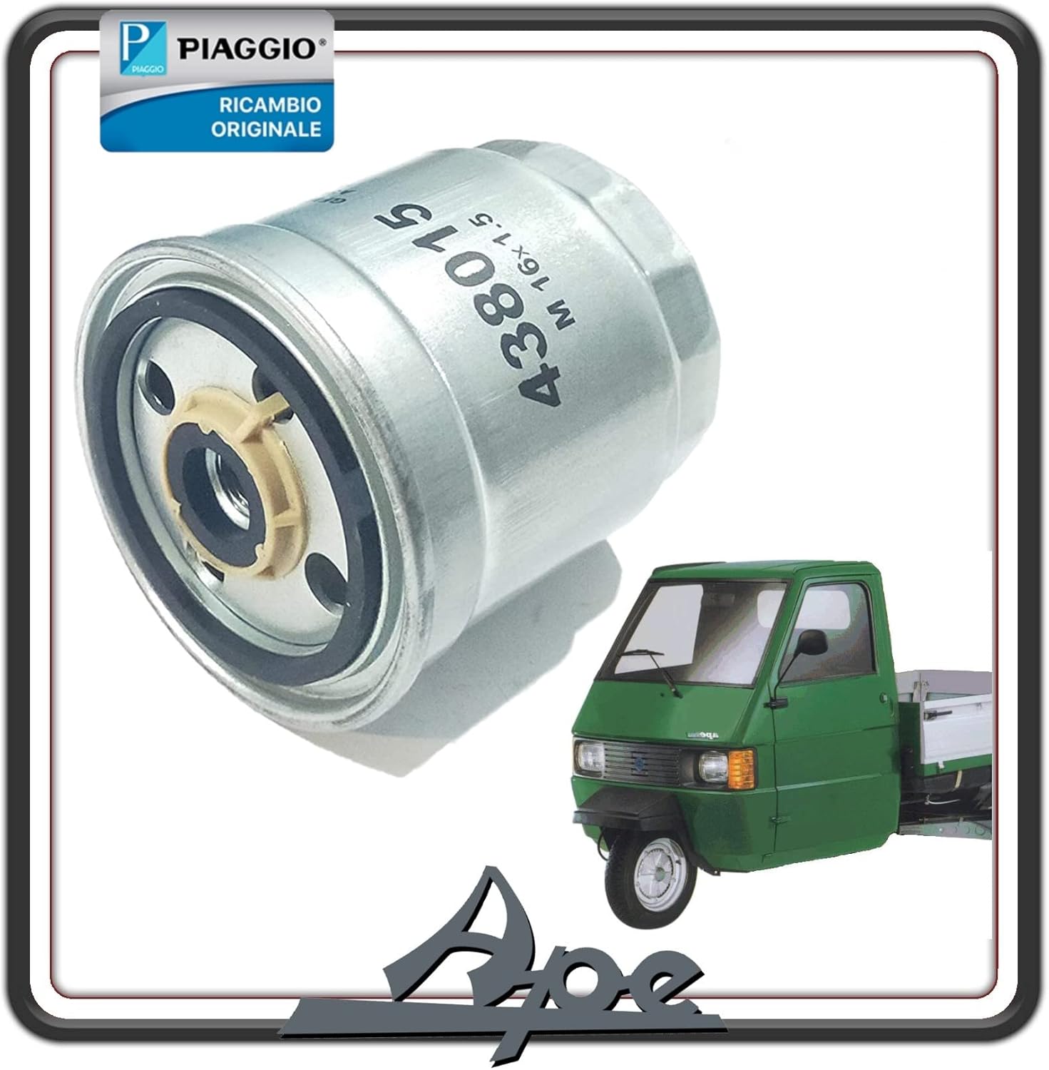 FILTRO CARBURANTE GASOLIO NAFTA PER PIAGGIO APE 703 DIESEL - APE POKER DIESEL - APE CAR DIESEL - APE MAX DIESEL ORIGINALE PIAGGIO 438015