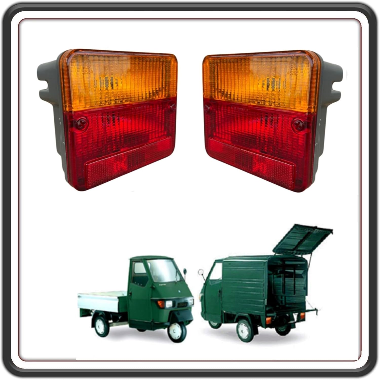 KIT FANALI FARI POSTERIORE STOP COMPLETI APE 50 MIX 2T DAL 1998 AL 2008 - APE RST MIX 50 DAL 1999 AL 2003 - APE 50 DAL 2009 AL 2017 - APE 50 2T E4 DAL 2018 AL 2022 ORIGINALE PIAGGIO 567192