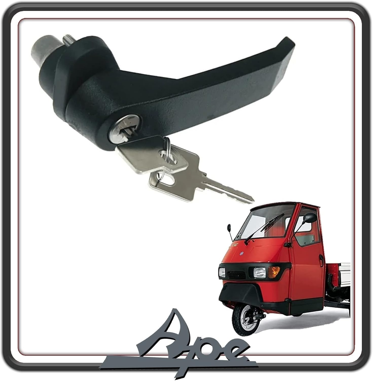 MANIGLIA SPORTELLO PORTELLO PORTELLONE COMPLETA DI CHIAVI PER PIAGGIO APE 50 - APE POKER ORIGINALE PIAGGIO 257094