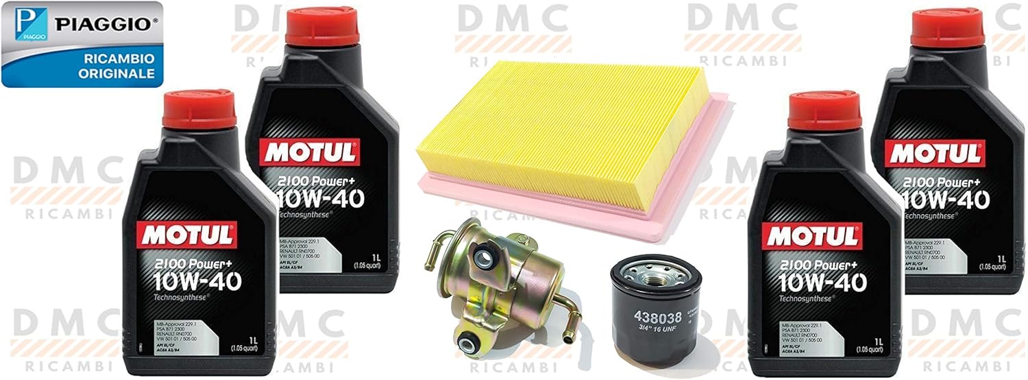 KIT TAGLIANDO COMPLETO PIAGGIO PORTER 1300 16V FINO AL 2009 - 4 LITRI DI OLIO 10W-40 ORIGINALE PIAGGIO