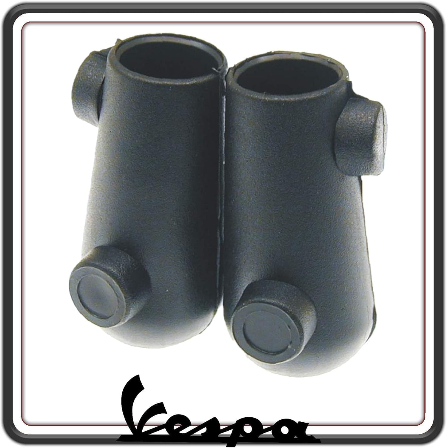 KIT COPPIA DUE SCARPETTE SCARPINI PIEDINI PIEDINO GOMMINI GOMMINO CAVALLETTO COMPATIBILE CON PIAGGIO VESPA 50 - PIAGGIO VESPA 50 SPECIAL - PIAGGIO VESPA 90 - VESPA 125 PRIMAVERA - VESPA ET3.