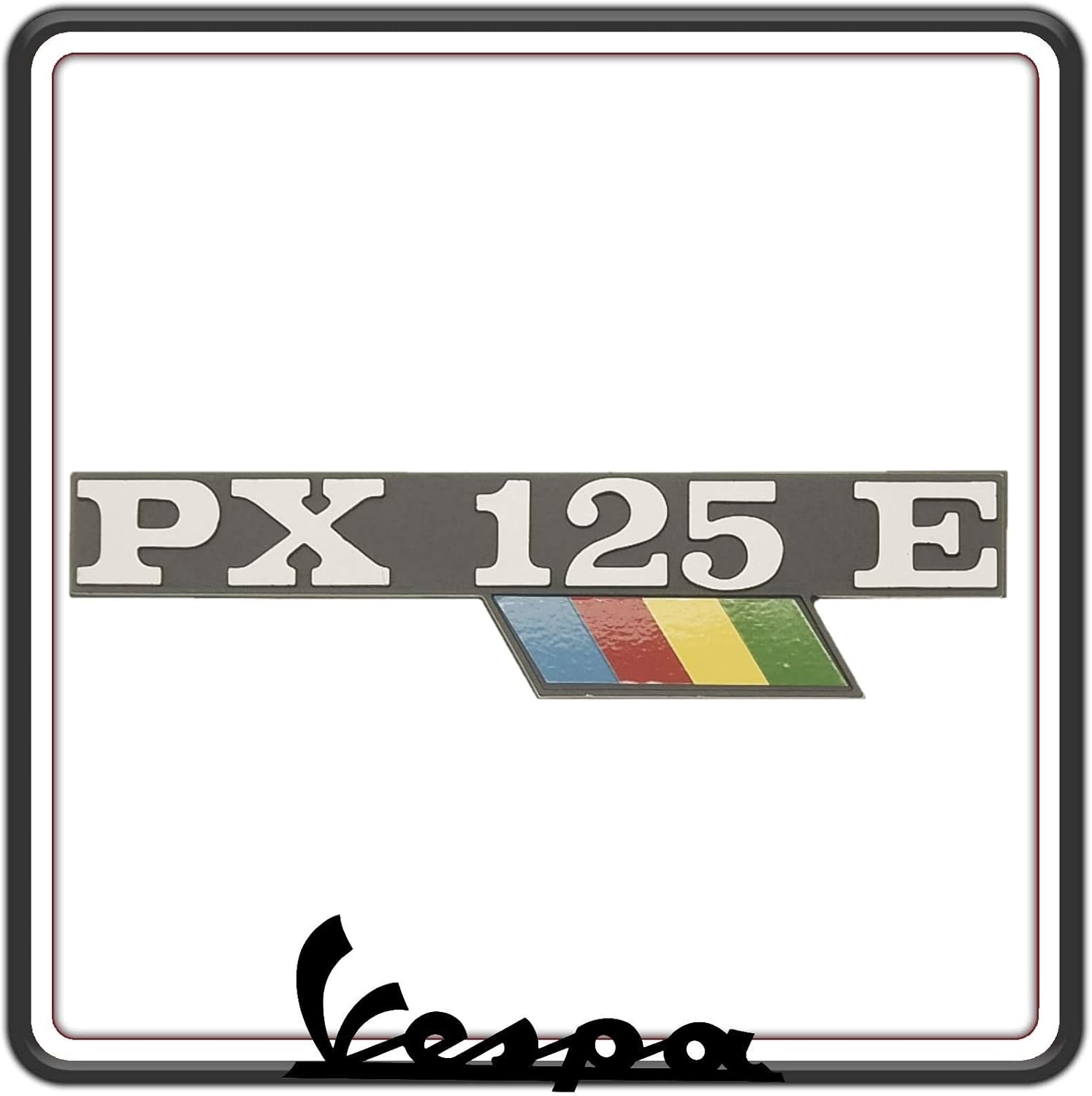 TARGHETTA SCRITTA LOGO STEMMA LATERALE COMPATIBILE CON PIAGGIO VESPA PX 125 E