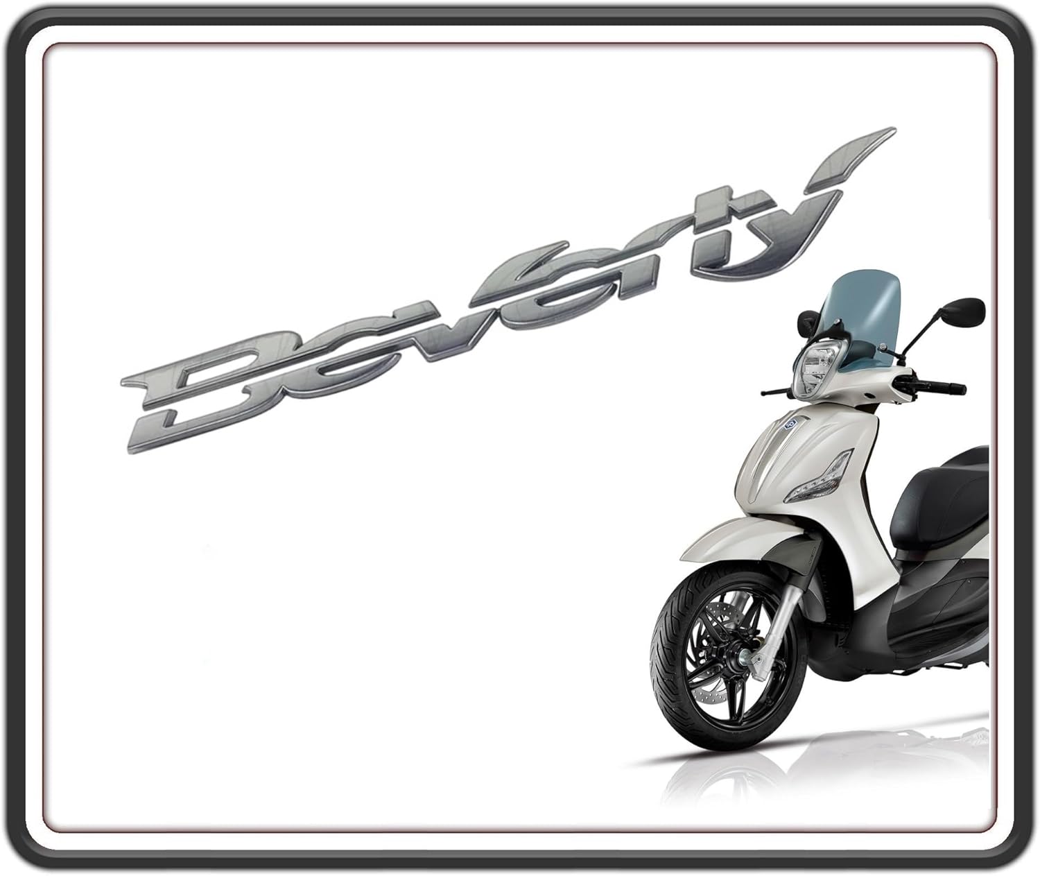 TARGHETTA STEMMA SCRITTA ADESIVA LATERALE LOGO FREGIO PER PIAGGIO BEVERLY 350 TUTTI I MODELLI - BEVERLY 300 FINO AL 2018 ORIGINALE PIAGGIO 673951