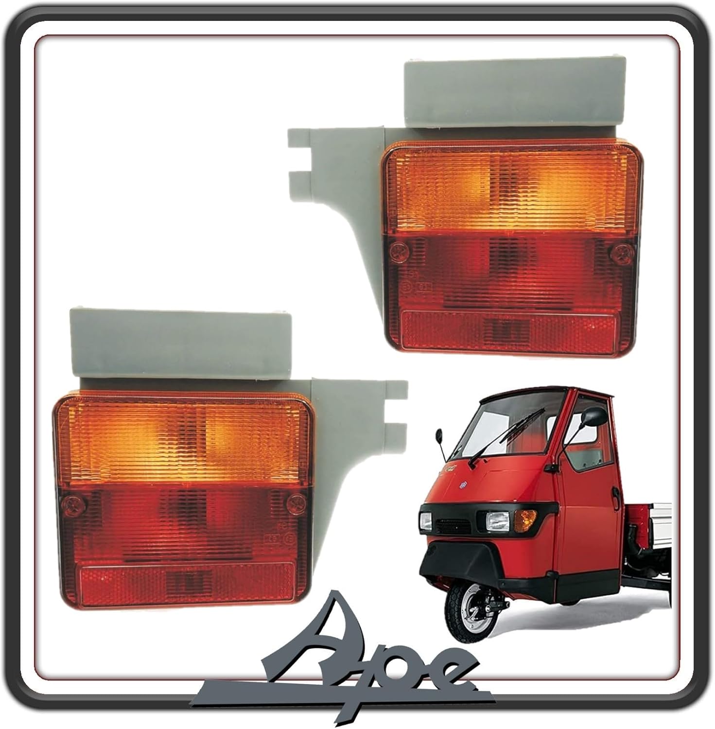 KIT 2 FANALE FANALI FRECCIA FRECCE INDICATORI DI DIREZIONE POSTERIORI LATO SINISTRO E DESTRO APE 50 TUTTI I MODELLI FINO AL 1997 ORIGINALE PIAGGIO261467 - 261468
