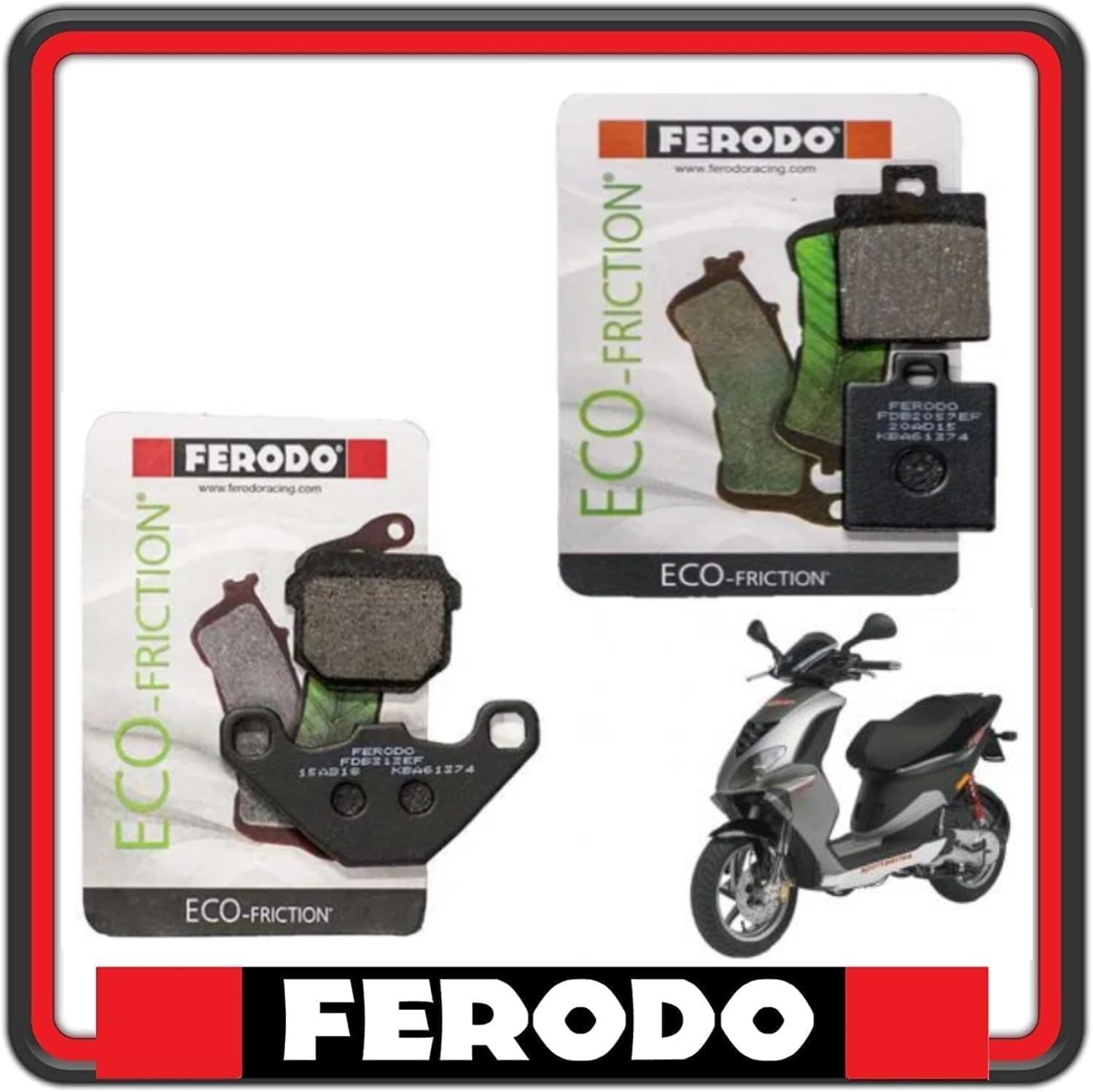 KIT PASTIGLIE PASTICCHE FRENO FRENI ANTERIORI E POSTERIORI FRENO FERODO COMPATIBILI PER PIAGGIO NRG 50 2T Power Purejet IE E2 DAL 2004 AL 2010 FDB313 - FDB2057