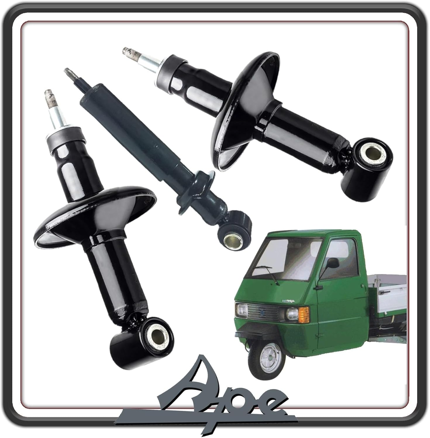 KIT 3 AMMORTIZZATORE AMMORTIZZATORI SOSPENSIONI POSTERIORE POSTERIORI + ANTERIORE PER PIAGGIO APE 703 BENZINA E DIESEL ORIGINALE PIAGGIO 56600R-56602R