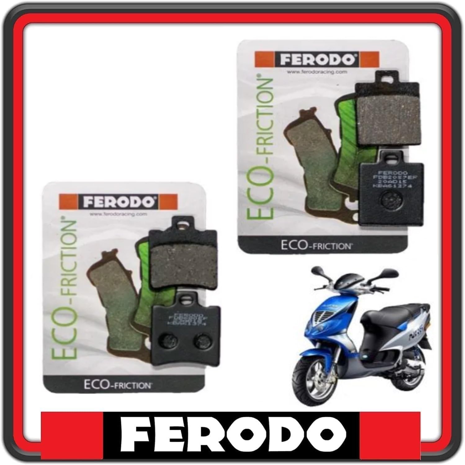 KIT PASTIGLIE PASTICCHE FRENO FRENI ANTERIORI E POSTERIORI FRENO FERODO COMPATIBILI PER PIAGGIO NRG 50 2T MC3 DD H2O E1 MODELLO FRENO A DISCO POSTERIORE DAL 2001 AL 2004 FDB680 - FDB2057