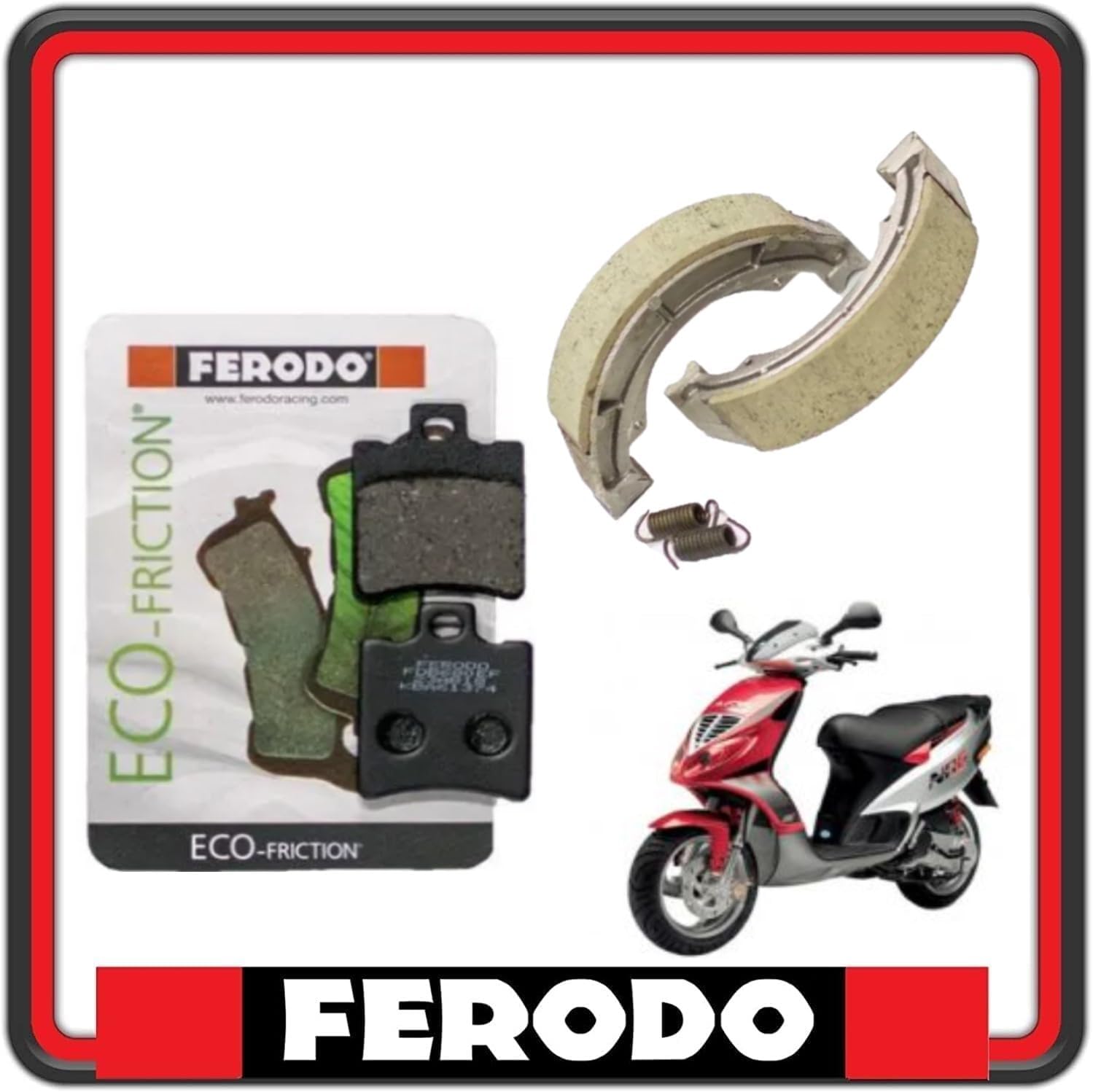 KIT PASTIGLIE PASTICCHE FRENO FRENI ANTERIORI E GANASCE POSTERIORI FRENO FERODO COMPATIBILI PER PIAGGIO NRG 50 2T MC3 DT AIR E1 MODELLO FRENO A TAMBURO POSTERIORE DAL 2001 AL 2005 FDB680 - FSB938