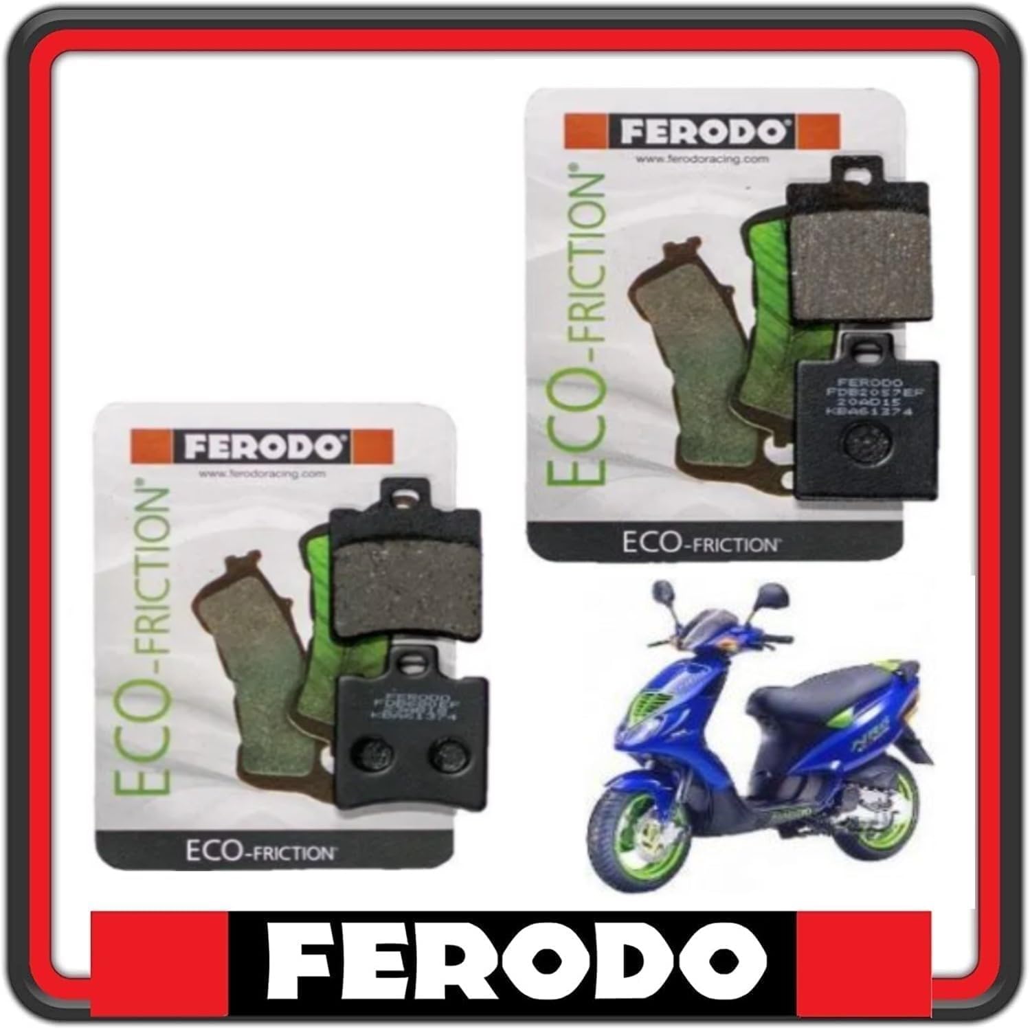 KIT PASTIGLIE PASTICCHE FRENO FRENI ANTERIORI E POSTERIORI FRENO FERODO COMPATIBILI PER PIAGGIO NRG 50 2T MC2 EXTREME E1 MODELLO FRENO A DISCO POSTERIORE DAL 1999 AL 2001 FDB2057 - FDB680