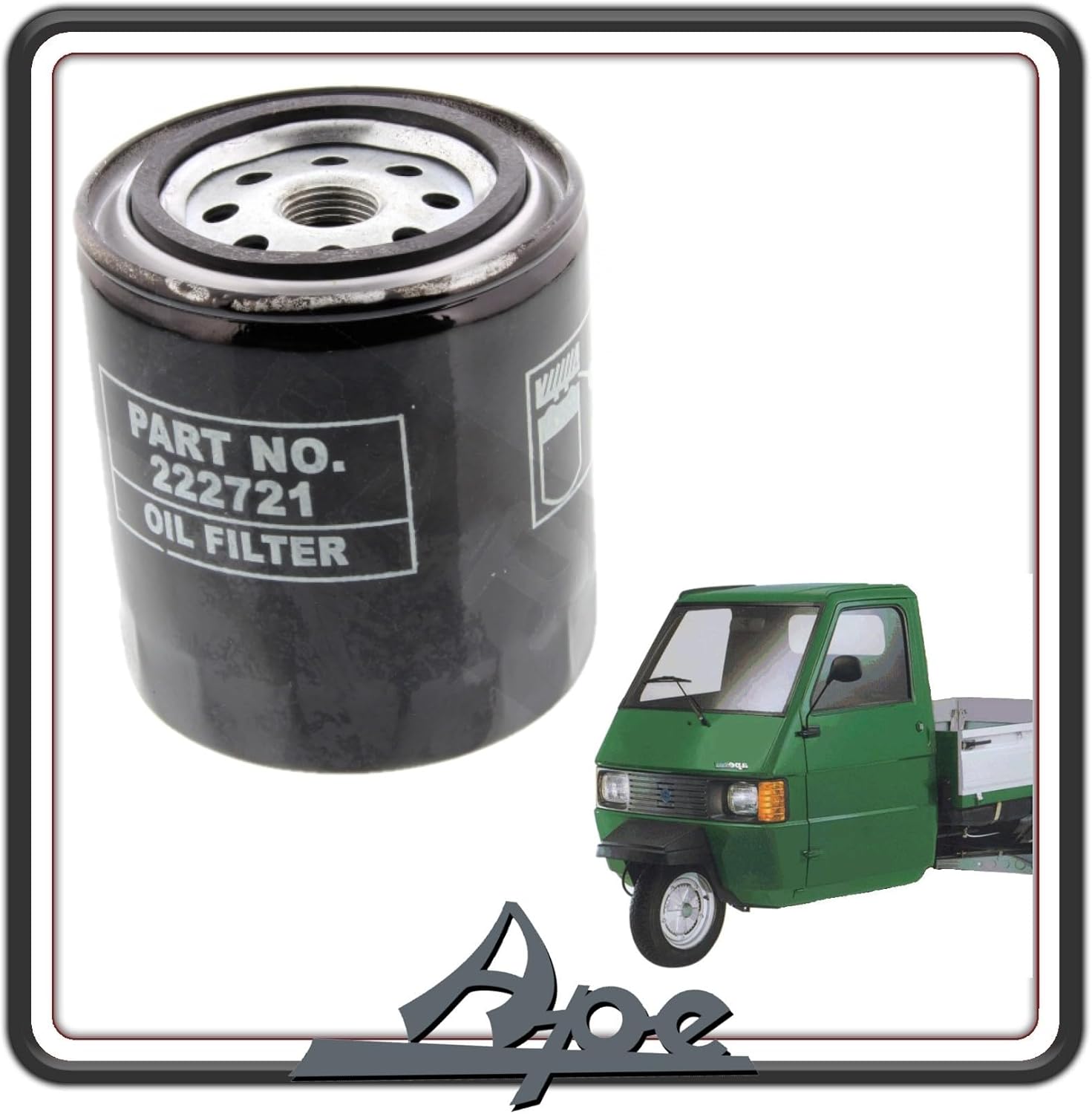 FILTRO OLIO CARTUCCIA OLIO PIAGGIO APE TM 703 DIESEL - APE CAR DIESEL - APE POKER DIESEL - APE CALESSINO DIESEL ORIGINALE PIAGGIO 222721