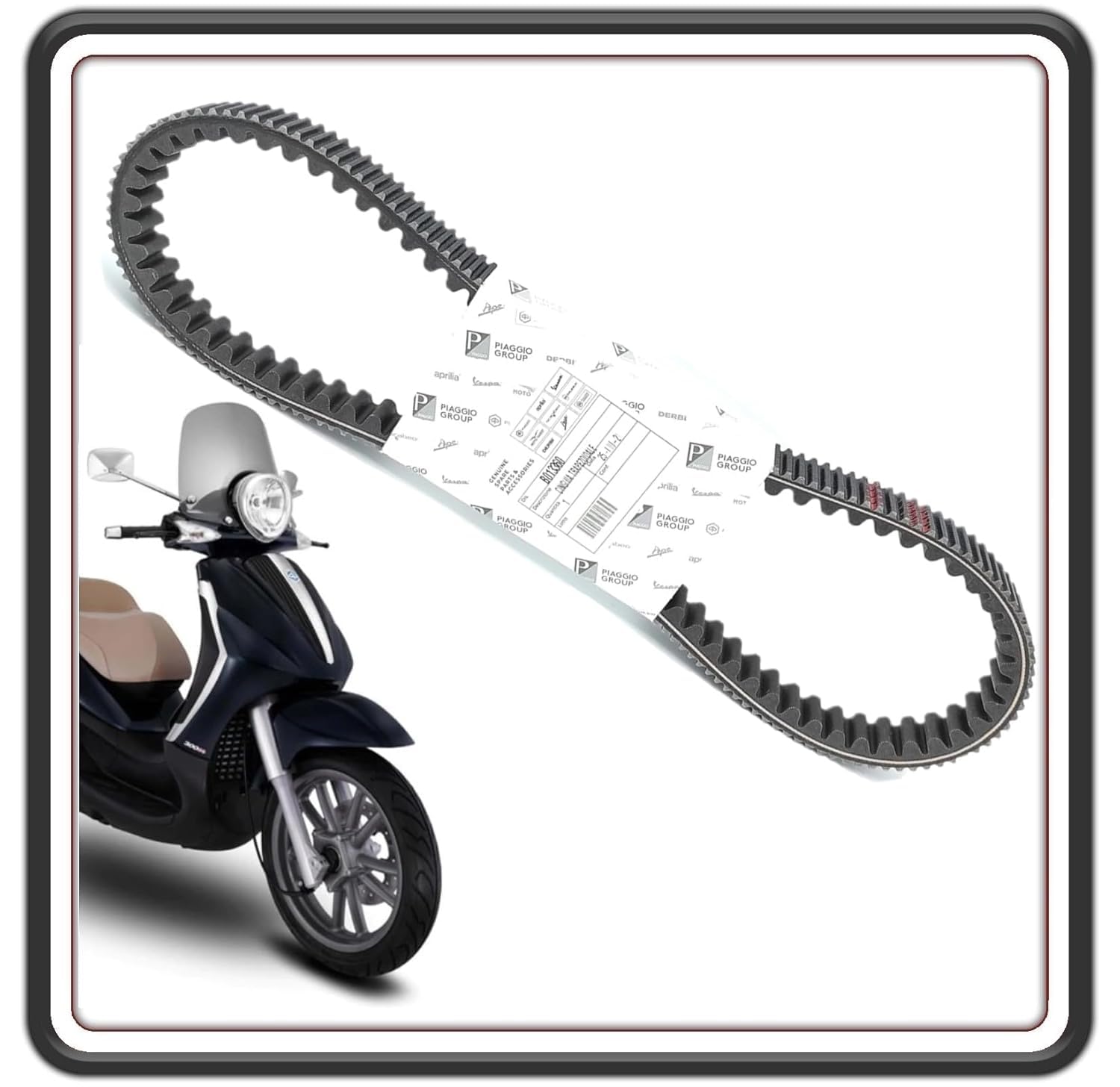 CINGHIA TRASMISSIONE PER BEVERLY 250 DAL 2006 IN POI - BEVERLY 250 CRUISER - BEVERLY 250 TOURER - BEVERLY 300 - CARNABY 250-300 ORIGINALE PIAGGIO B013360