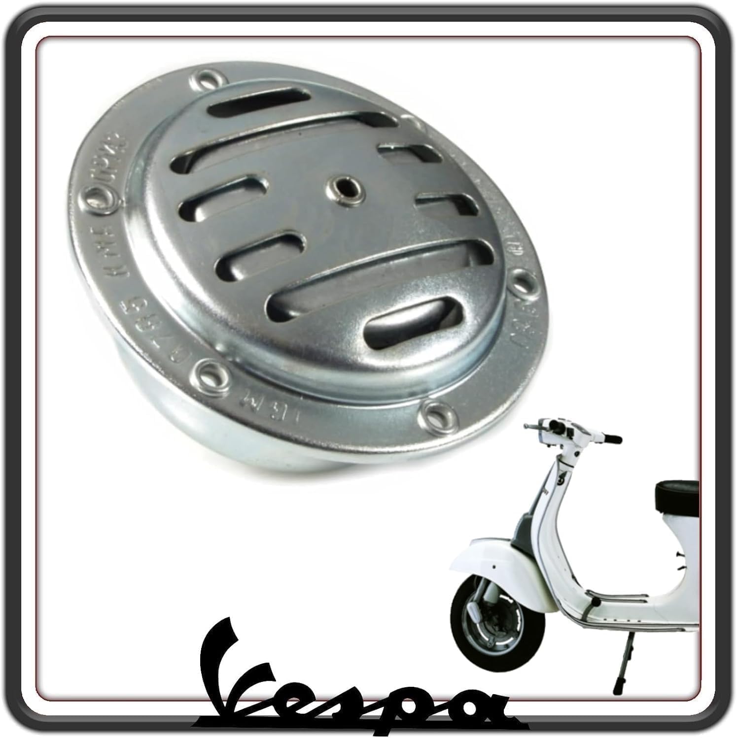 CLAXON CLACSON SEGNELATORE ACUSTICO START ZINCATO COMPATIBILE CON PIAGGIO VESPA 50 R - VESPA 50 S - VESPA 50 SPECIAL - VESPA 50 SPECIAL ELESTART - VESPA 125 PRIMAVERA - VESPA ET3 125 - VESPA 90.