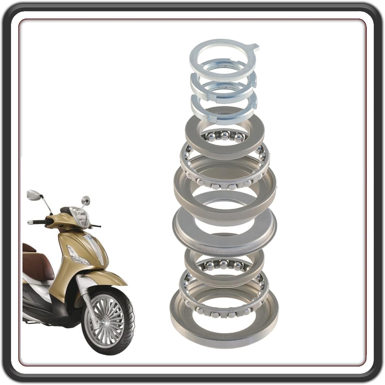 GRUPPO SERIE RALLE CALOTTE STERZO FORCELLA PER PIAGGIO BEVERLY 125 - BEVERLY 250-300 ORIGINALE PIAGGIO 6008725