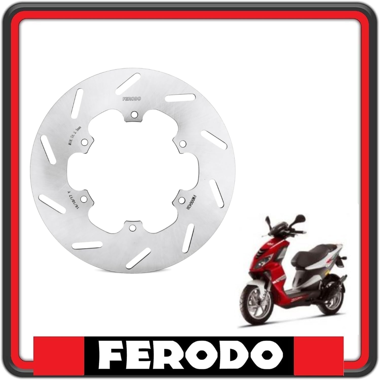 DISCO FRENO FERODO COMPATIBILE CON PIAGGIO NRG 50 POWER DT DAL 2005 AL 2013 FMD0043