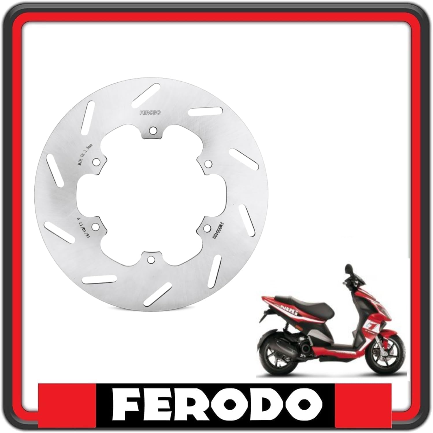 DISCO FRENO FERODO COMPATIBILE CON PIAGGIO NRG 50 POWER DD 2T DAL 2006 AL 2013 FMD0043