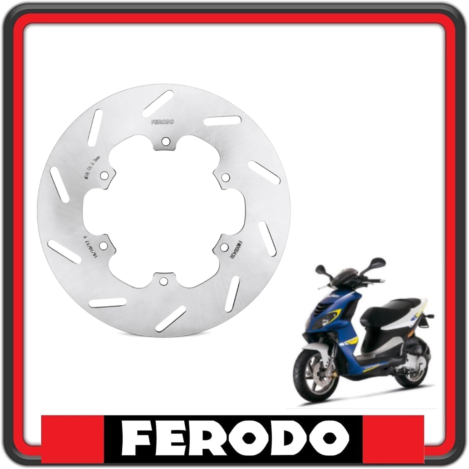 DISCO FRENO FERODO COMPATIBILE CON PIAGGIO NRG 50 PUREJET DAL 2004 AL 2010 FMD0043