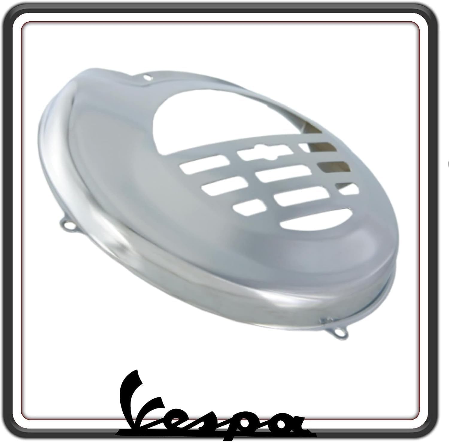 COPRIVENTOLA COPERCHIO VENTOLA COPRIVOLANO COPRI VOLANO CROMATO COMPATIBILE PER PIAGGIO VESPA PK 50 - VESPA PK 50 XL - PK 125 - VESPA PK 125 XL