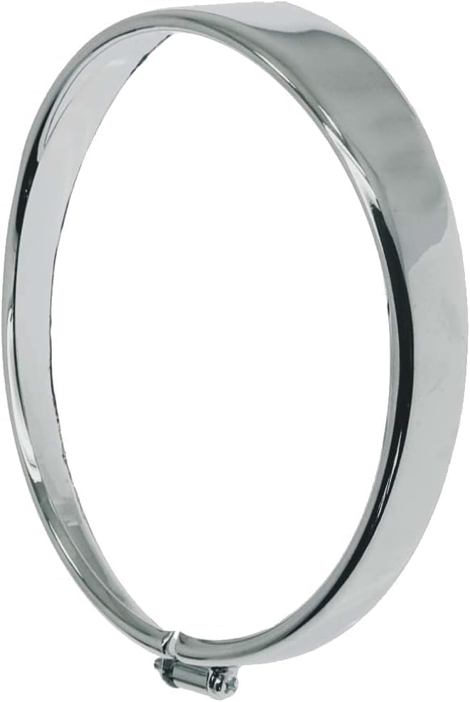CORNICE GHIERA FARO FANALE PROIETTORE GRUPPO OTTICO ANTERIORE IN FERRO CROMATA Ø mm.105 COMPATIBILE PER VESPA 50 (63-71) - VESPA 50R (70-83) - VESPA 50S (63-78) - VESPA 50L (66-70)