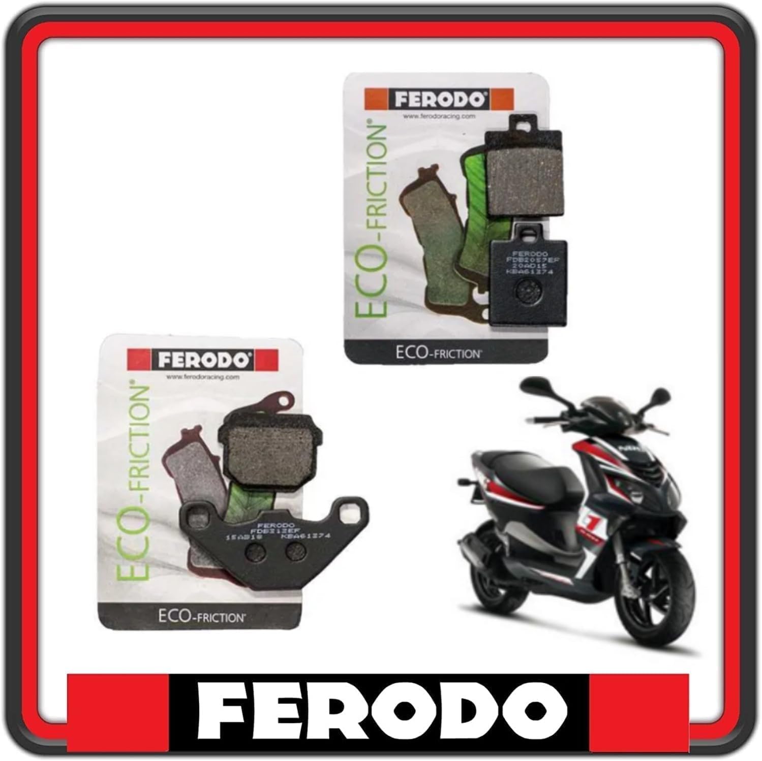 KIT PASTIGLIE PASTICCHE FRENO FRENI FERODO ANTERIORI E POSTERIORI COMPATIBILI PER PIAGGIO NRG 50 POWER DD DAL 2005 IN POI - NRG 50 POWER SILVER BULLET DAL 2005 IN POI FDB313 - FDB2057