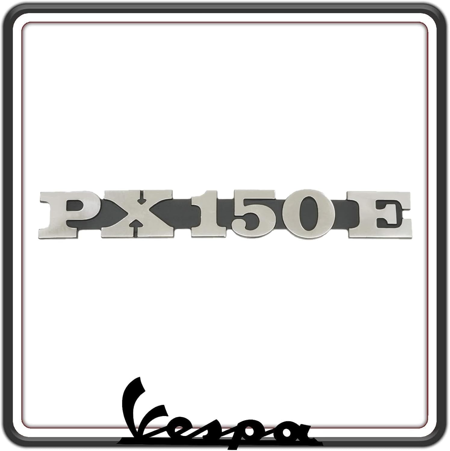 TARGHETTA SCRITTA LOGO LATERALE COMPATIBILE PER VESPA PX 150 E.