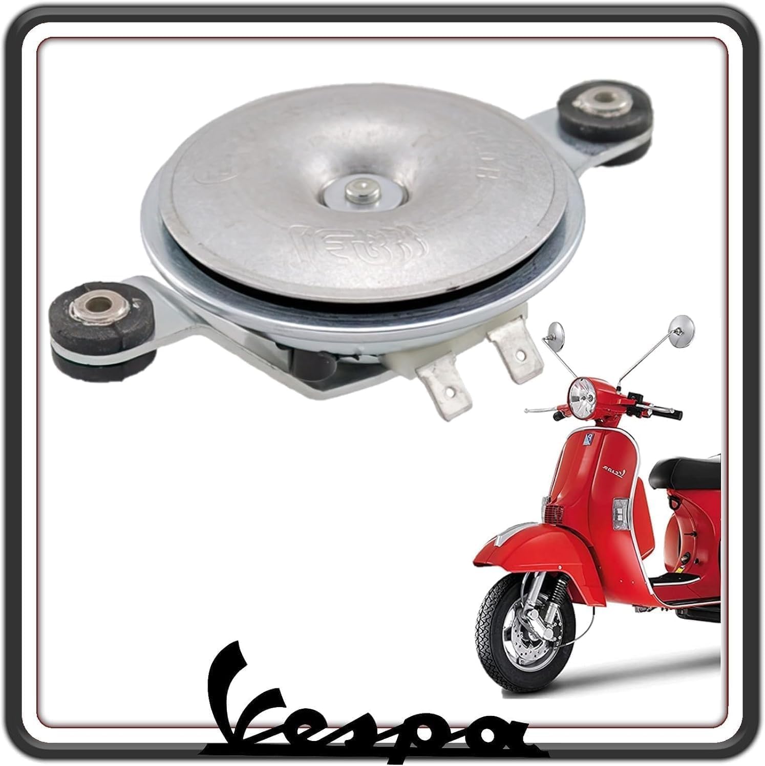CLAXON ZINCATO 115 dB COMPATIBILE CON PIAGGIO VESPA PX 125-150 - 200 - VESPA ARCOBALENO