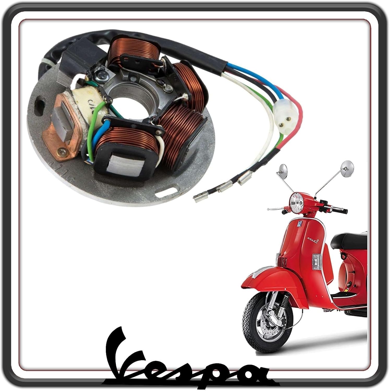 STATORE MAGNETE VOLANO PER PIAGGIO VESPA PX PE 125 150 200 CON ACCENSIONE ELETTRONICA - VESPA ARCOBALENO ELECTRONIC ORIGINALE PIAGGIO 497652