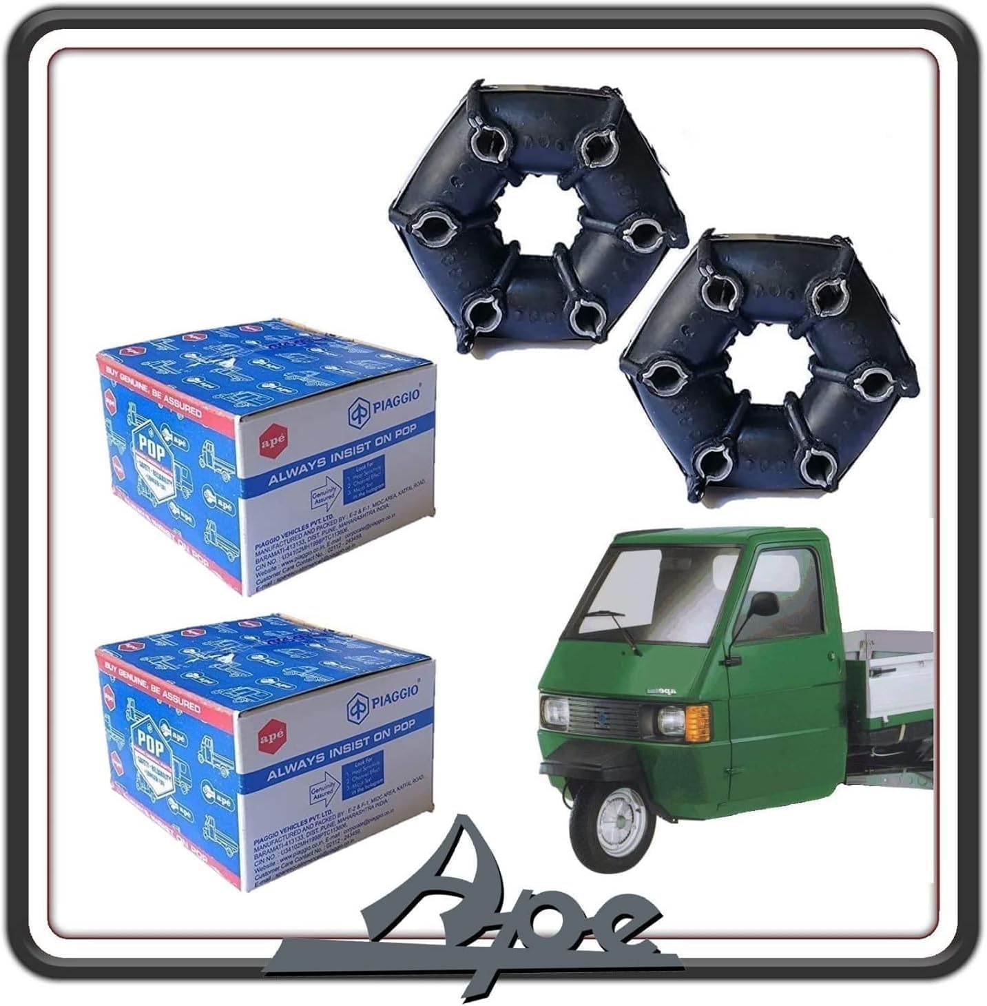 KIT DUE GIUNTO GIUNTI SEMIASSE RUOTA PER PIAGGIO APE TM 703 - APE 602 - APE 500 - APE 501 - APE 601 ORIGINALE PIAGGIO 604535