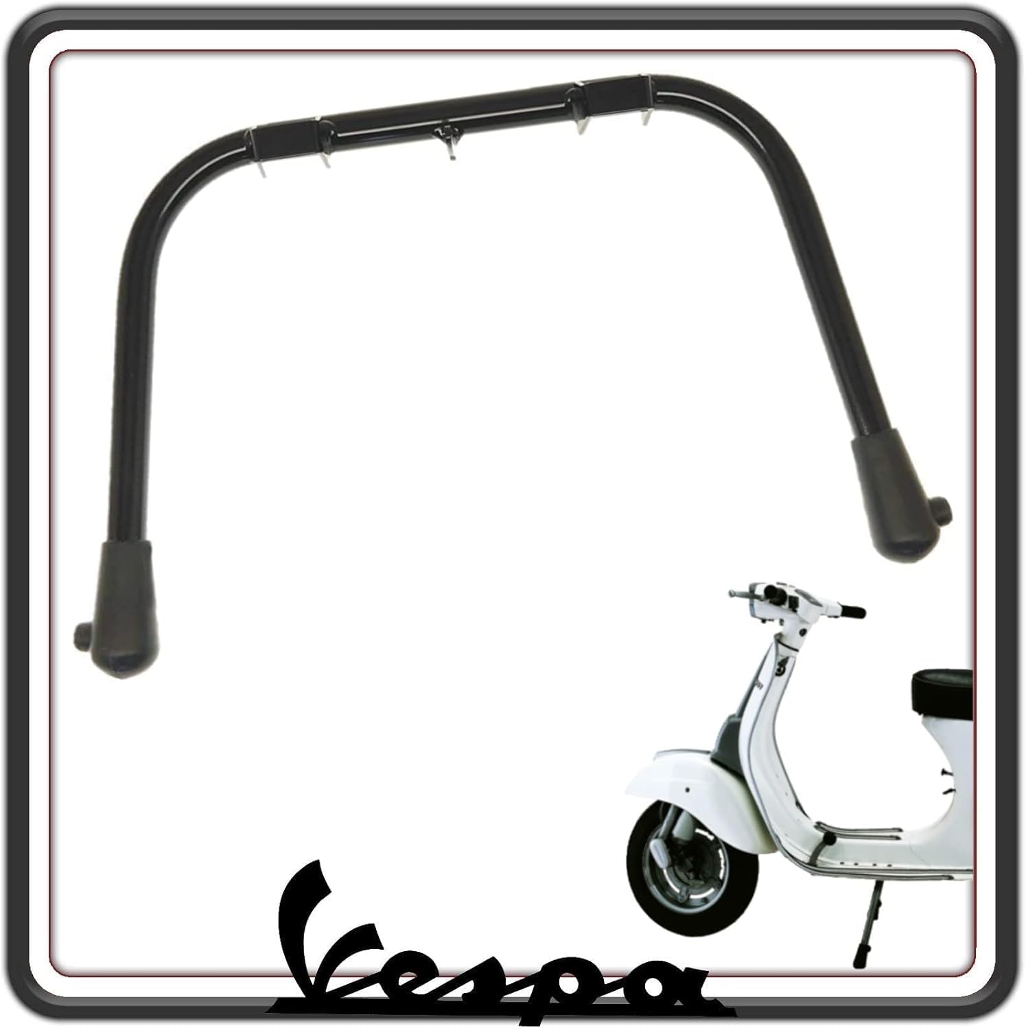 CAVALLETTO CENTRALE COMPLETO RINFORZATO COLORE NERO COMPATIBILE PER PIAGGIO VESPA 50 - PIAGGIO VESPA 50 SPECIAL - VESPA 90 - PIAGGIO VESPA 125 PRIMAVERA - VESPA ET3.