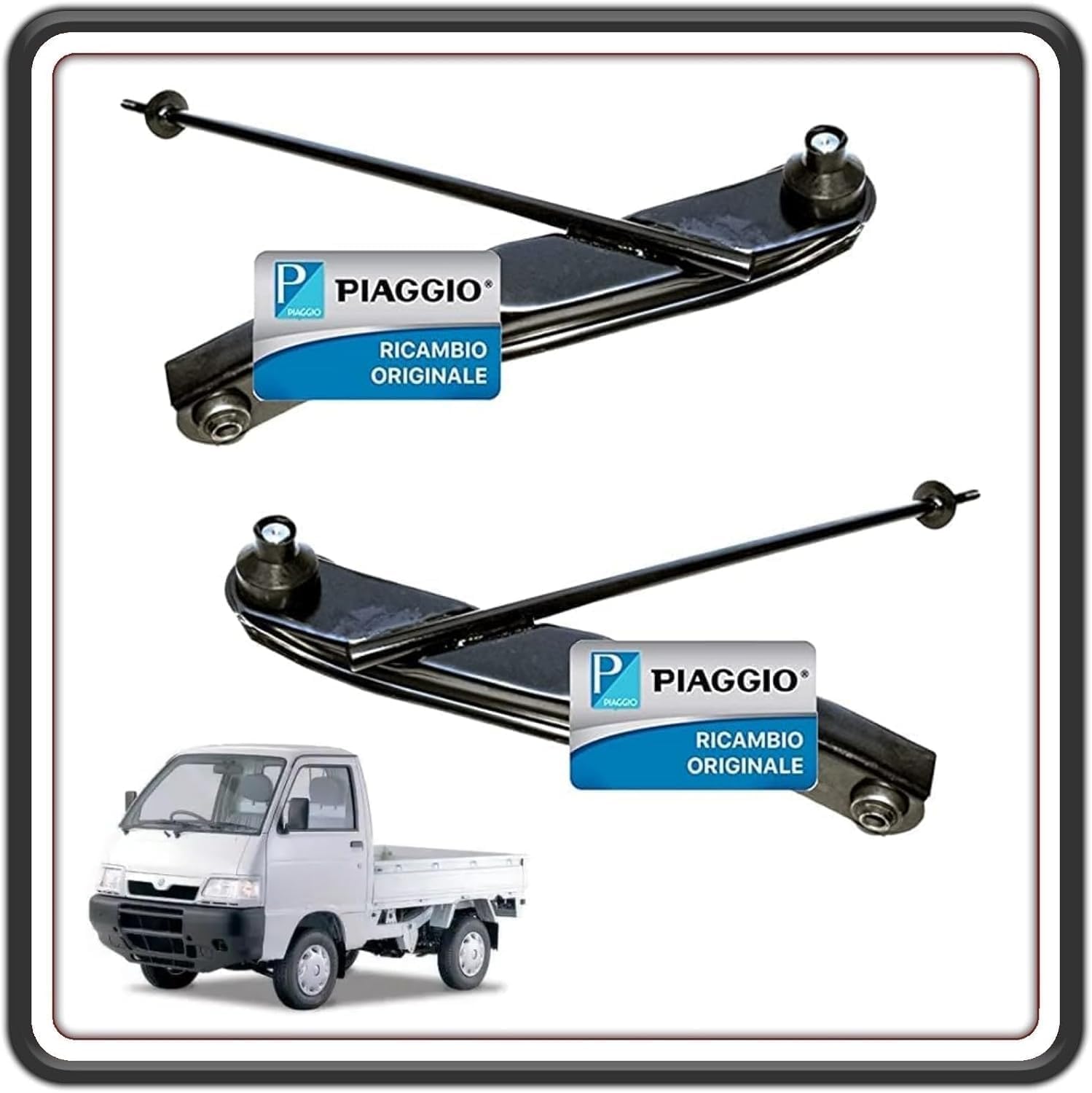 KIT COPPIA 2 BRACCIO BRACCI BRACCETTI SOSPENSIONE SOSPENSIONI OSCILLANTI PER PIAGGIO PORTER 1000 - PORTER 1300 FINO AL 2009 - PORTER 1200 1400 DIESEL - PIAGGIO QUARGO ORIGINALE PIAGGIO B007555 - B007554