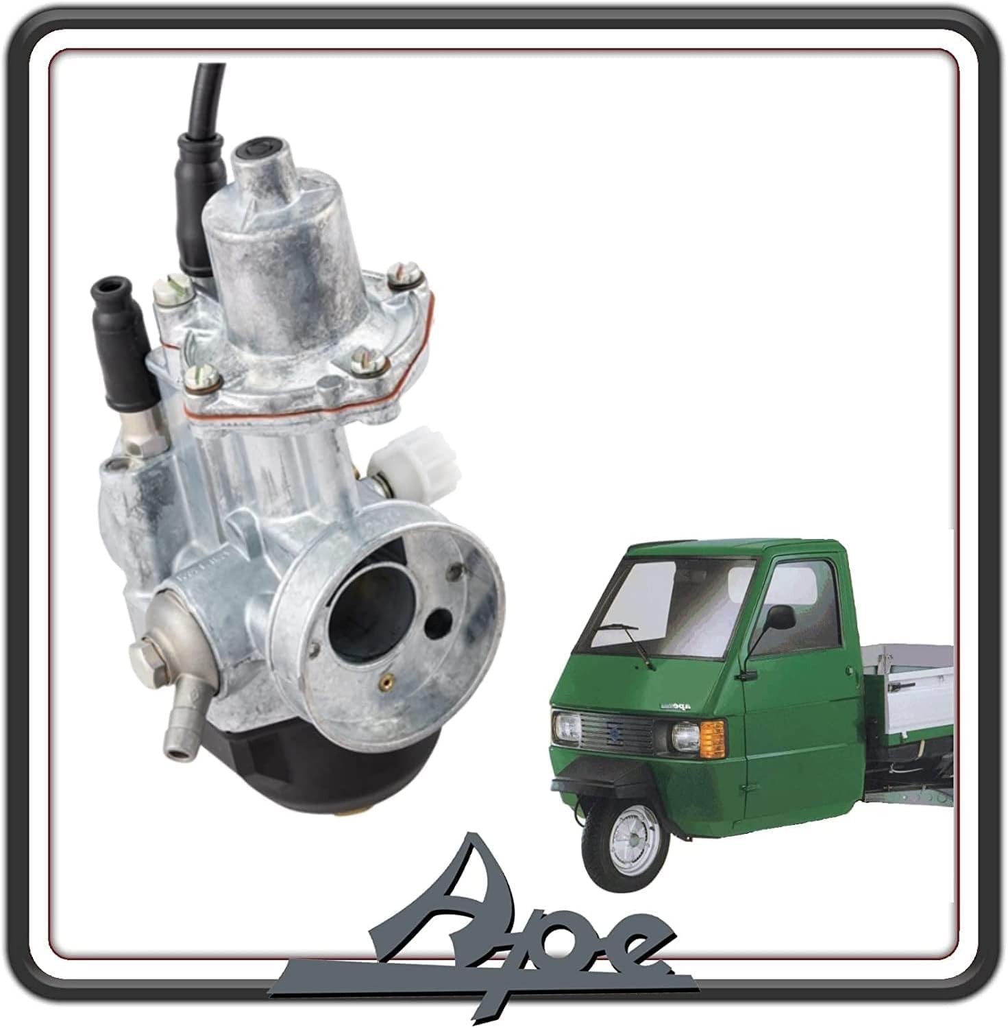 CARBURATORE COMPLETO COMPATIBILE PER PIAGGIO APE TM 703 BENZINA - APE TM P703 - PIAGGIO APE P703V - APE CAR P2 P3 220 - APE TM P703 FL2 220.