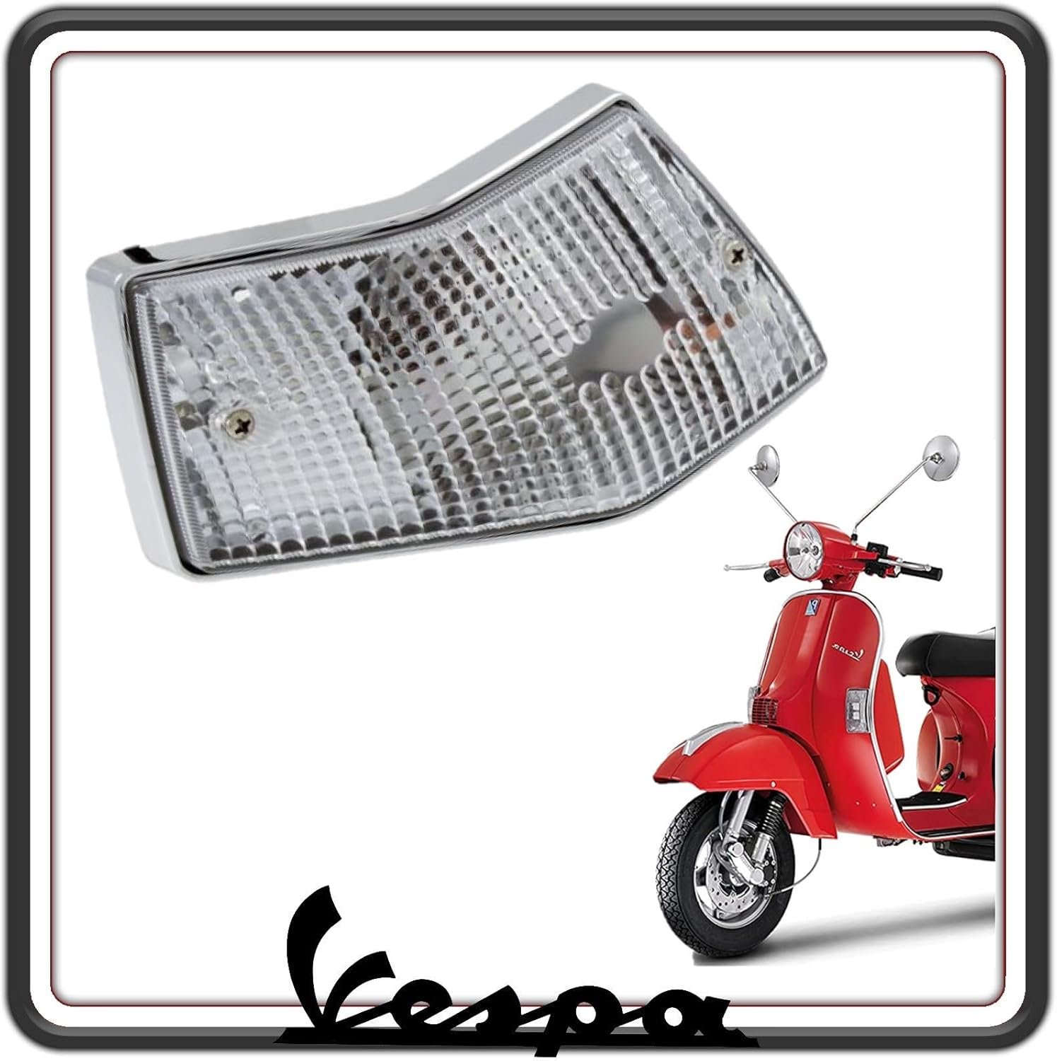 FANALINO FRECCIA INDICATORE DI DIREZIONE POSTERIORE LATO SINISTRO COMPLETO VESPA PX 125 150 200 - VESPA ARCOBALENO - VESPA LML STAR ORIGINALE PIAGGIO 638763
