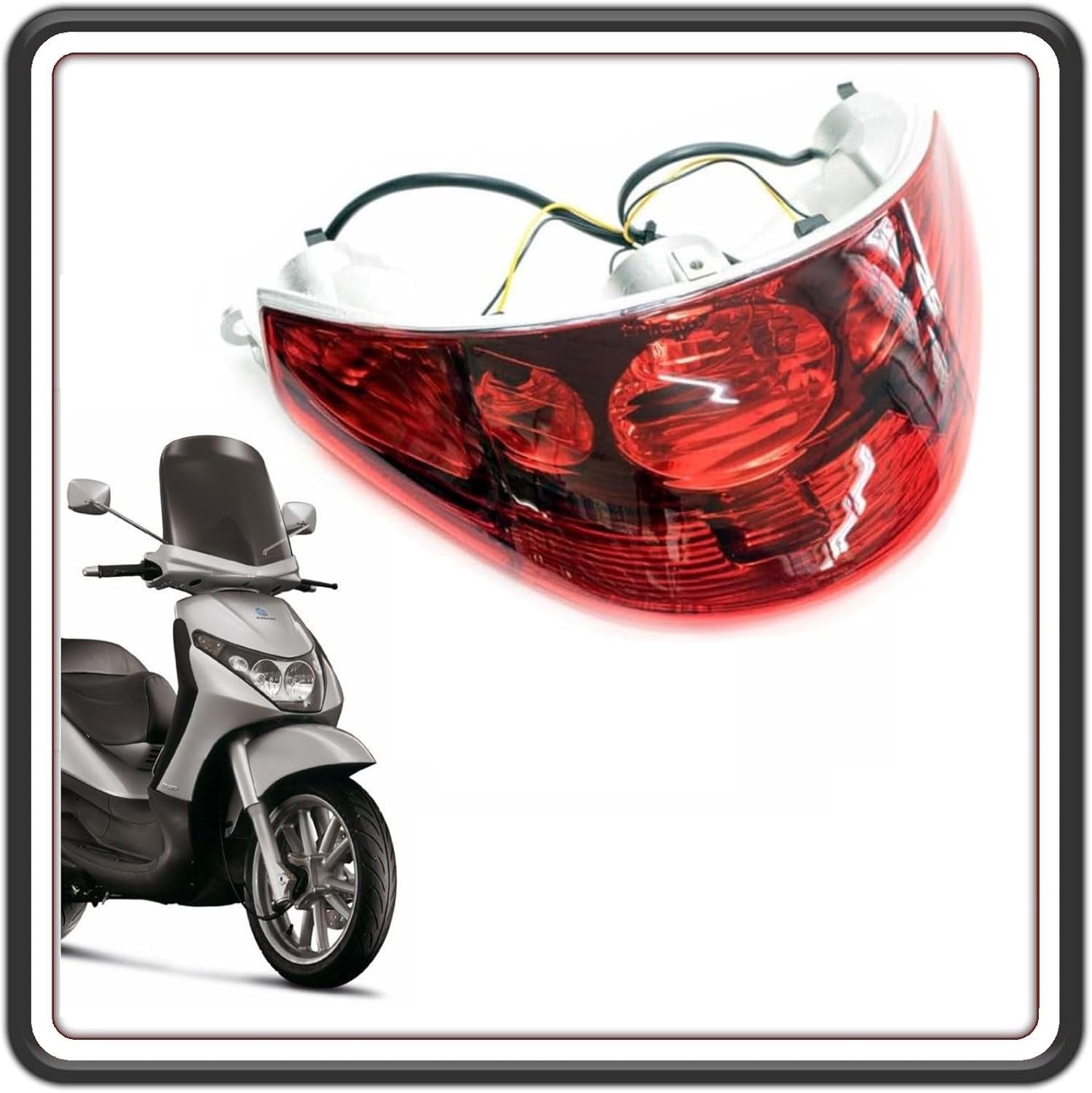 FANALE FARO STOP POSTERIORE BEVERLY 125 DAL 2001 AL 2008 - BEVERLY 250 DAL 2004 AL 2009 - BEVERLY 400 DAL 2006 AL 2007 - BEVERLY 500 DAL 2002 AL 2012 ORIGINALE PIAGGIO 582596