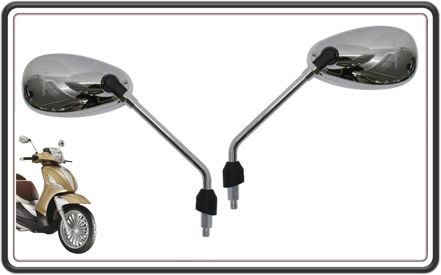 KIT 2 SPECCHIO SPECCHIETTO SPECCHIETTI RETROVISORI CROMATI LATO DESTRO E SINISTRO PER PIAGGIO BEVERLY 125, 300, 350 - ORIGINALE PIAGGIO CM294202 - CM294203