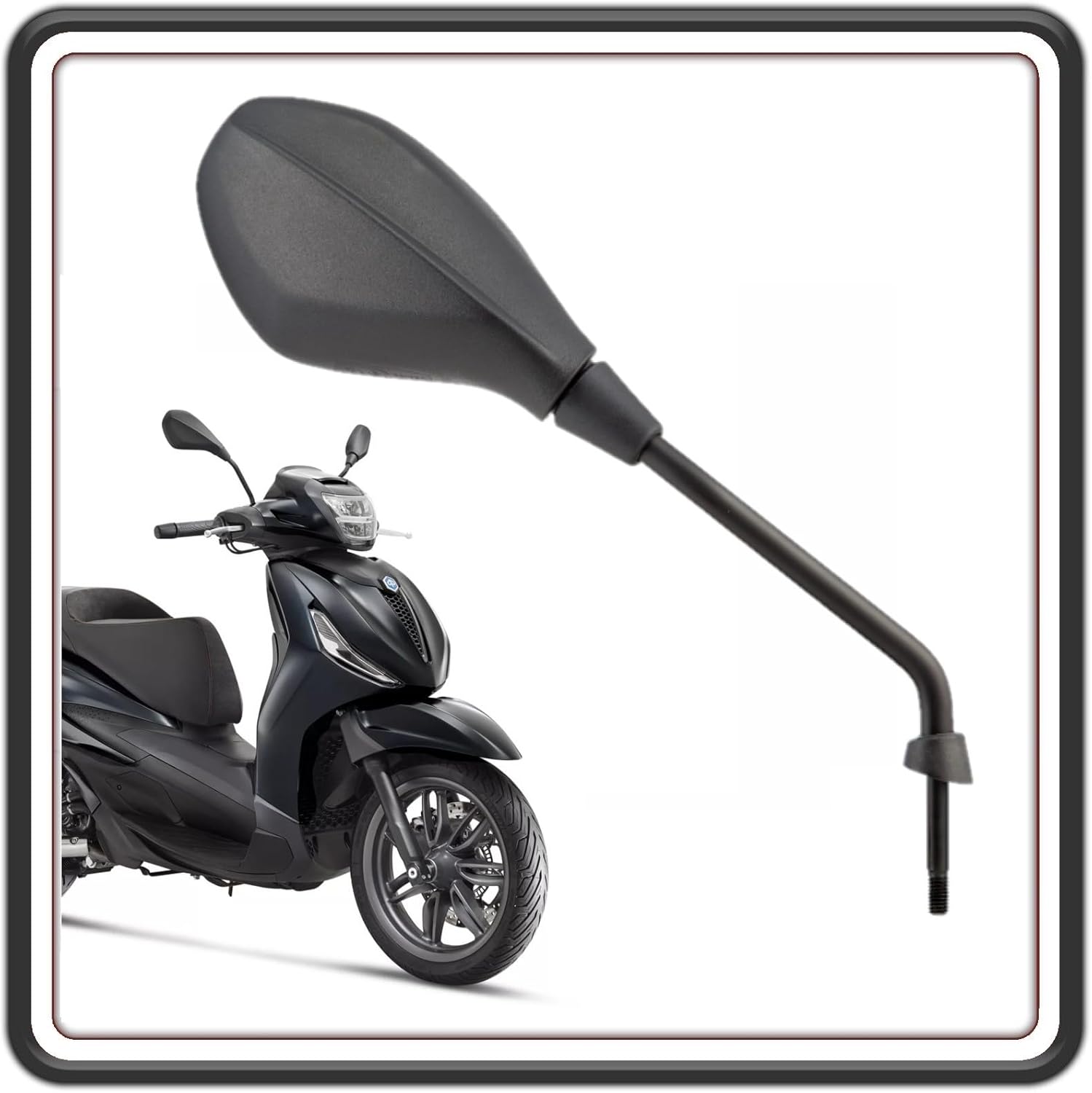 KIT COPPIA 2 SPECCHI SPECCHIETTI SPECCHIO SPECCHIETTO RETROVISORE NERI LATO DESTRO E SINISTRO PER PIAGGIO BEVERLY 300 DAL 2021 AL 2024 - PIAGGIO BEVERLY 400 DAL 2021 AL 2024 ORIGINALE PIAGGIO CM175025 - CM175026