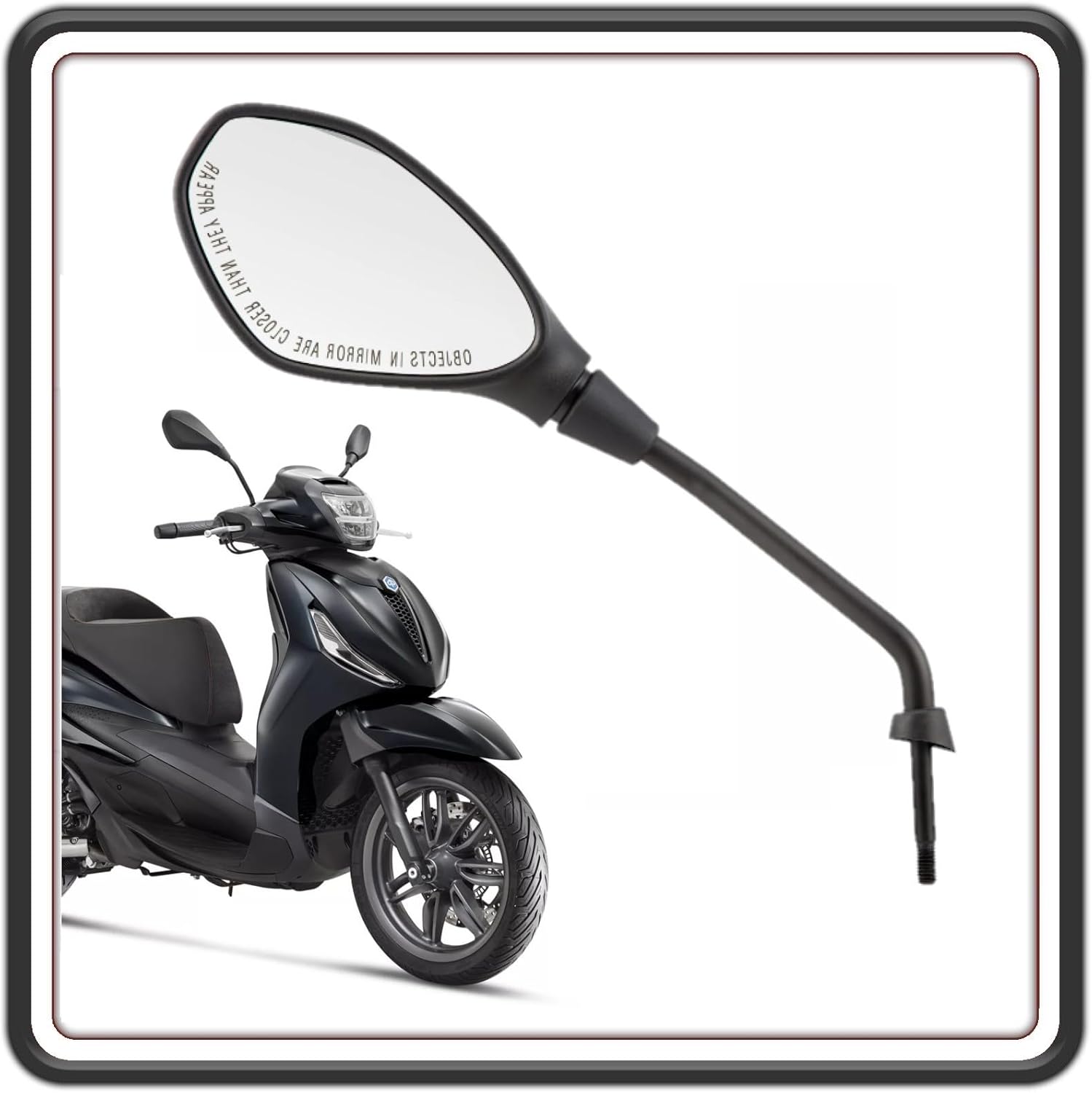 KIT COPPIA 2 SPECCHI SPECCHIETTI SPECCHIO SPECCHIETTO RETROVISORE NERI LATO DESTRO E SINISTRO PER PIAGGIO BEVERLY 300 DAL 2021 AL 2024 - PIAGGIO BEVERLY 400 DAL 2021 AL 2024 ORIGINALE PIAGGIO CM175025 - CM175026