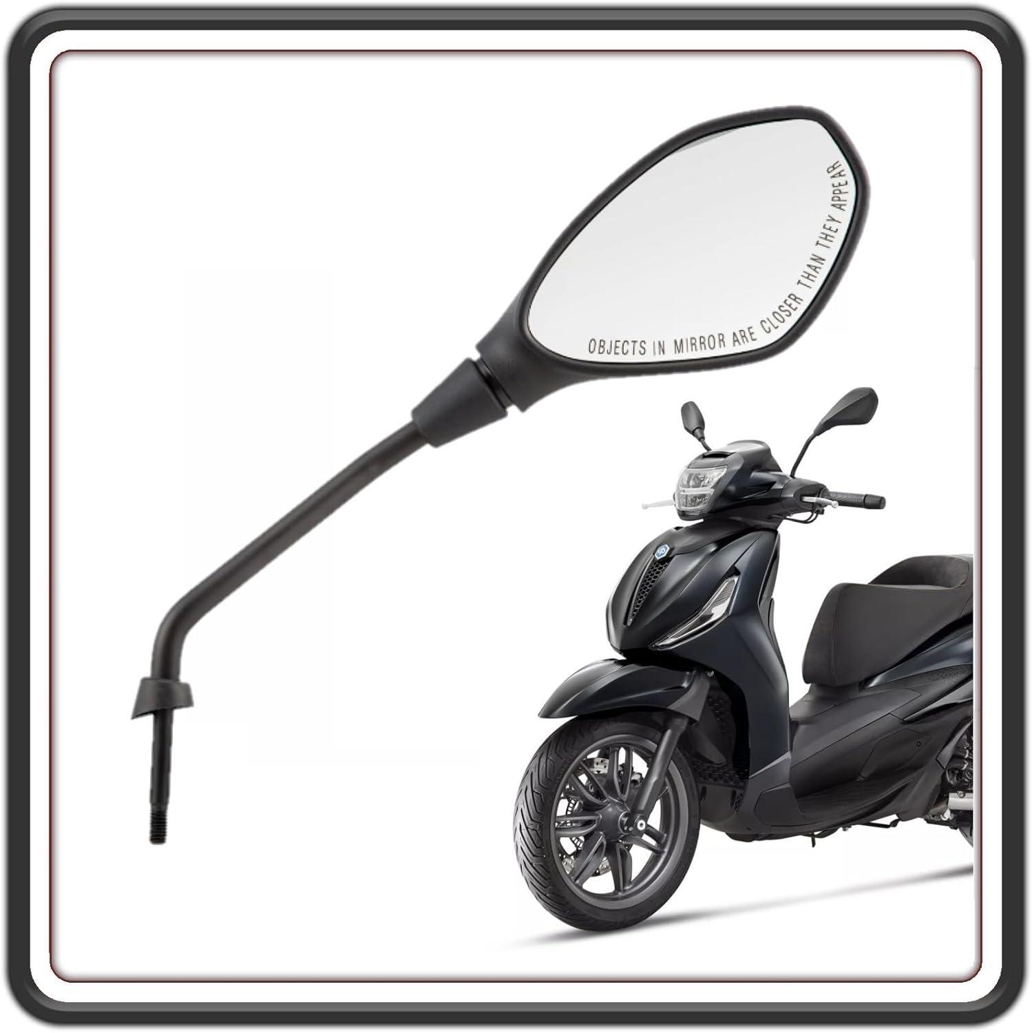 KIT COPPIA 2 SPECCHI SPECCHIETTI SPECCHIO SPECCHIETTO RETROVISORE NERI LATO DESTRO E SINISTRO PER PIAGGIO BEVERLY 300 DAL 2021 AL 2024 - PIAGGIO BEVERLY 400 DAL 2021 AL 2024 ORIGINALE PIAGGIO CM175025 - CM175026